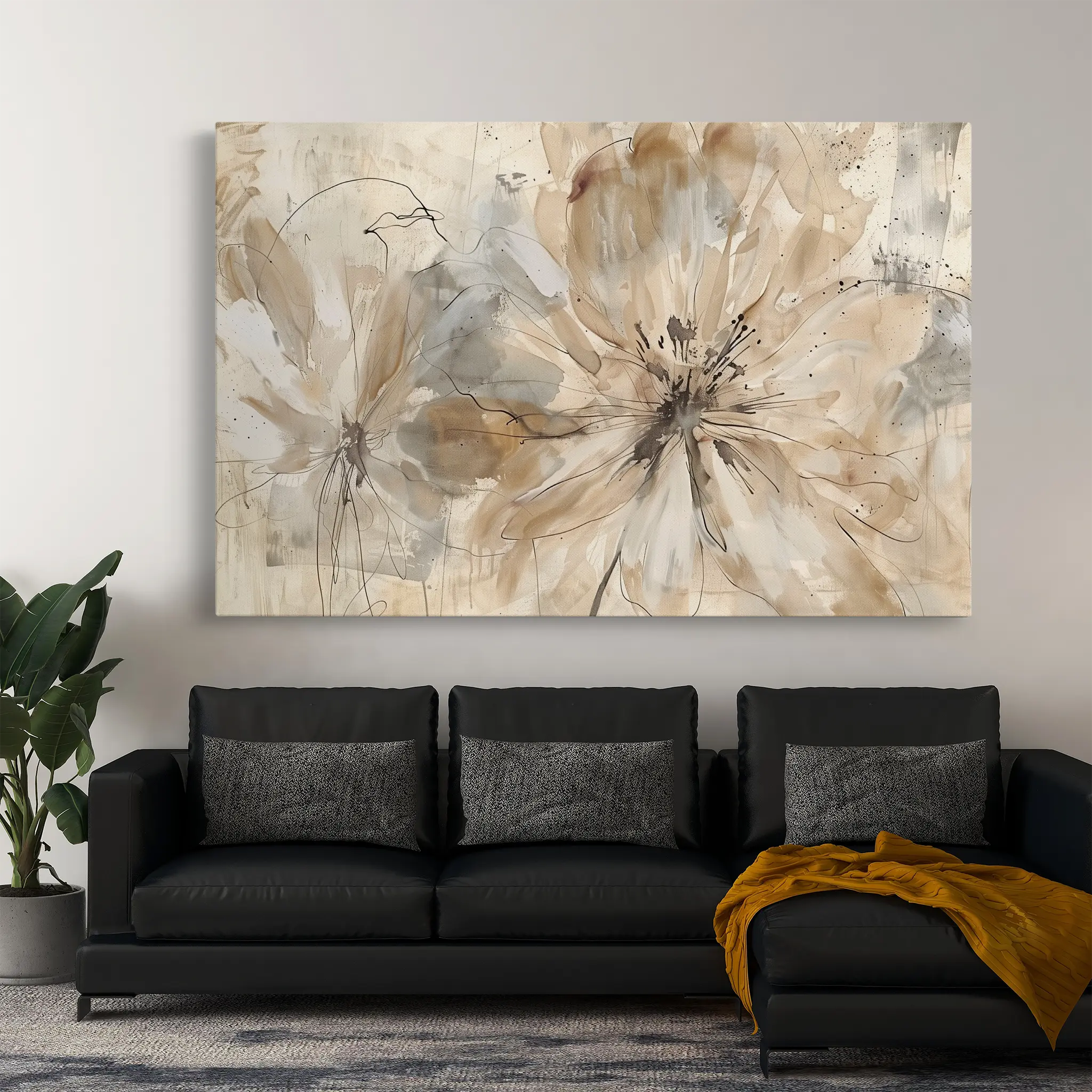 Floral Canvas Wall Art WAD563-F 90 x 60 cm / Stretched on hidden frame