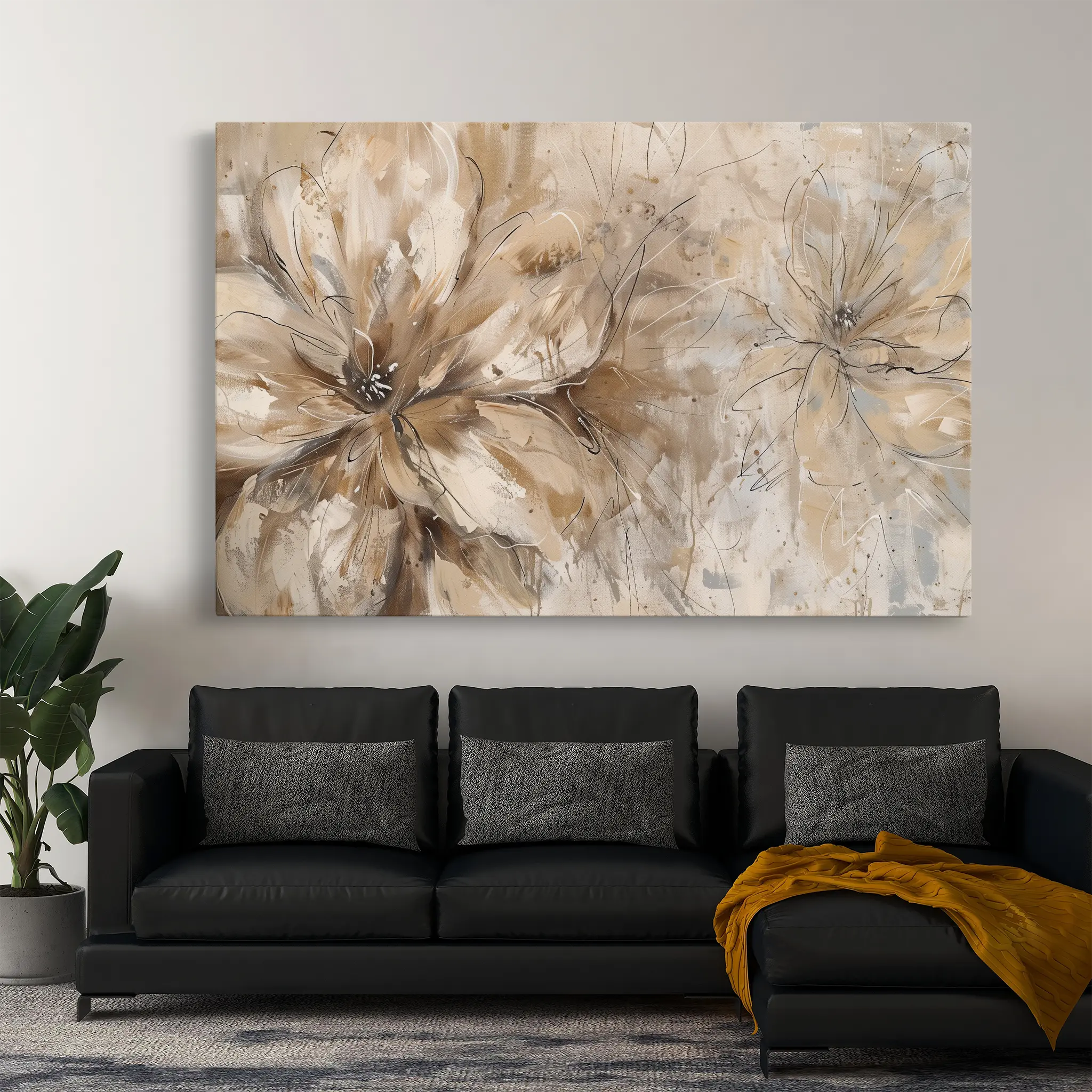 Floral Canvas Wall Art WAD564-F 90 x 60 cm / Stretched on hidden frame