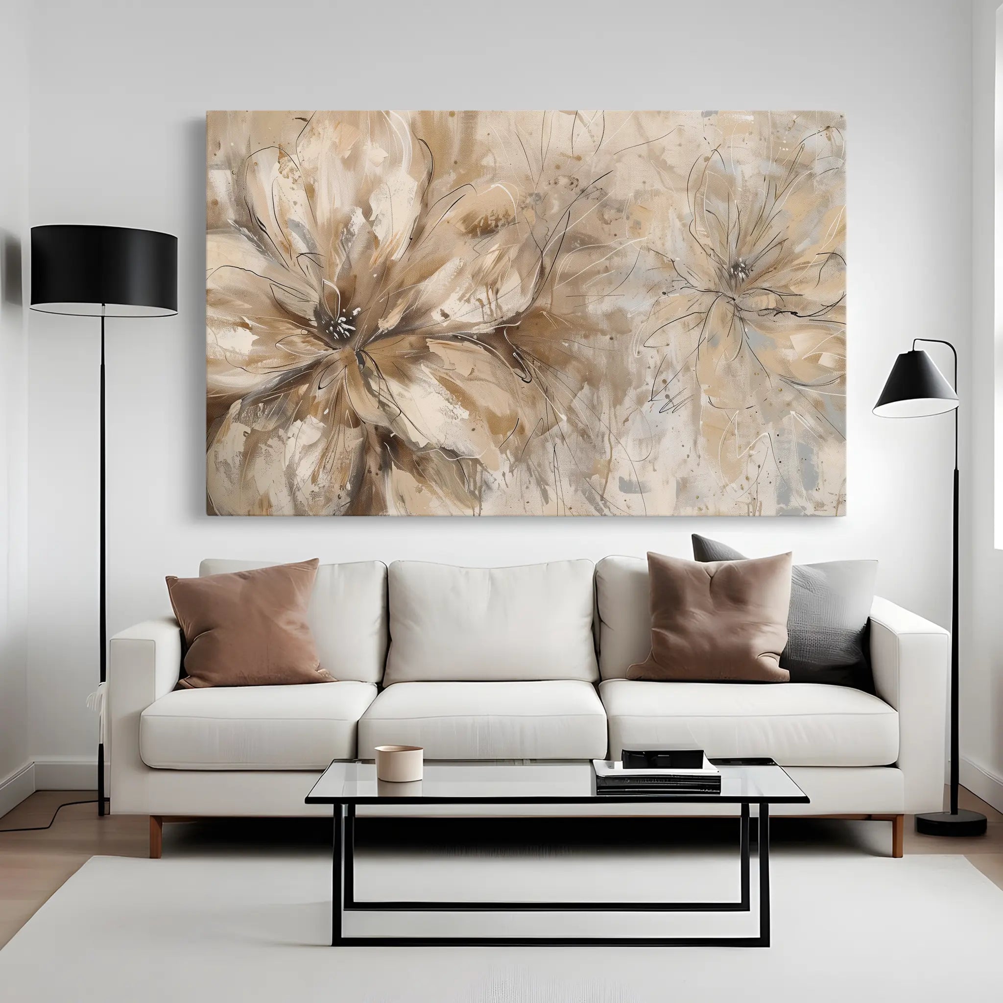 Floral Canvas Wall Art WAD564-F 90 x 60 cm / Stretched on hidden frame