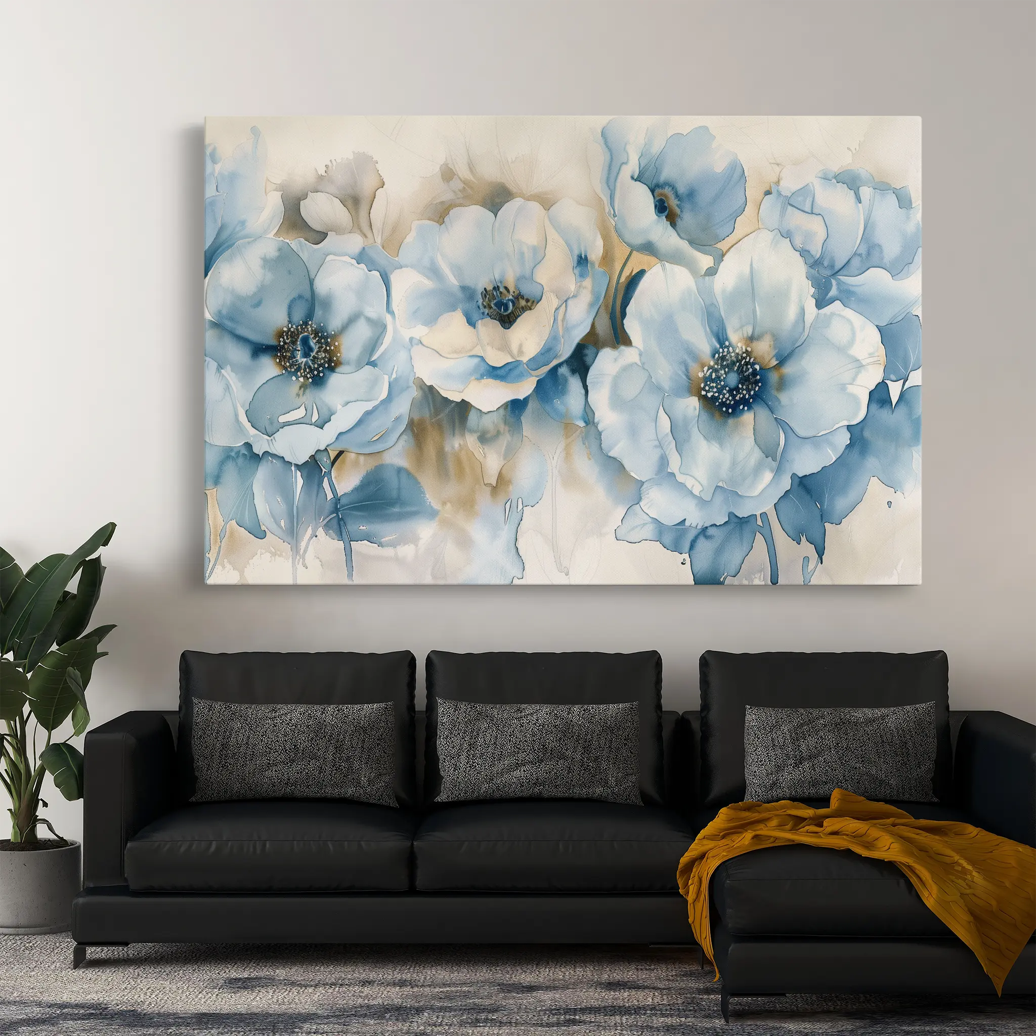 Floral Canvas Wall Art WAD565-F 90 x 60 cm / Stretched on hidden frame