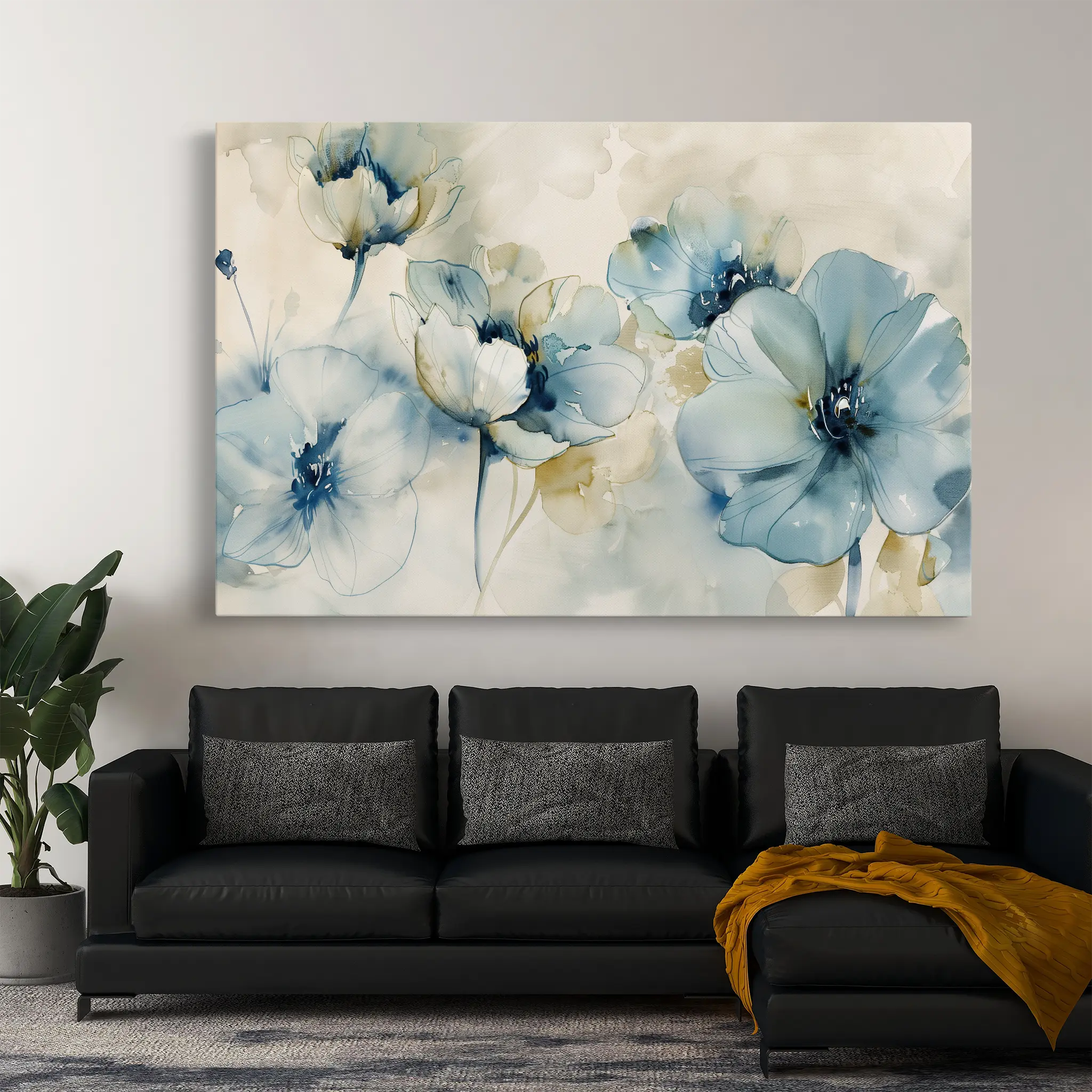 Floral Canvas Wall Art WAD566-F 90 x 60 cm / Stretched on hidden frame