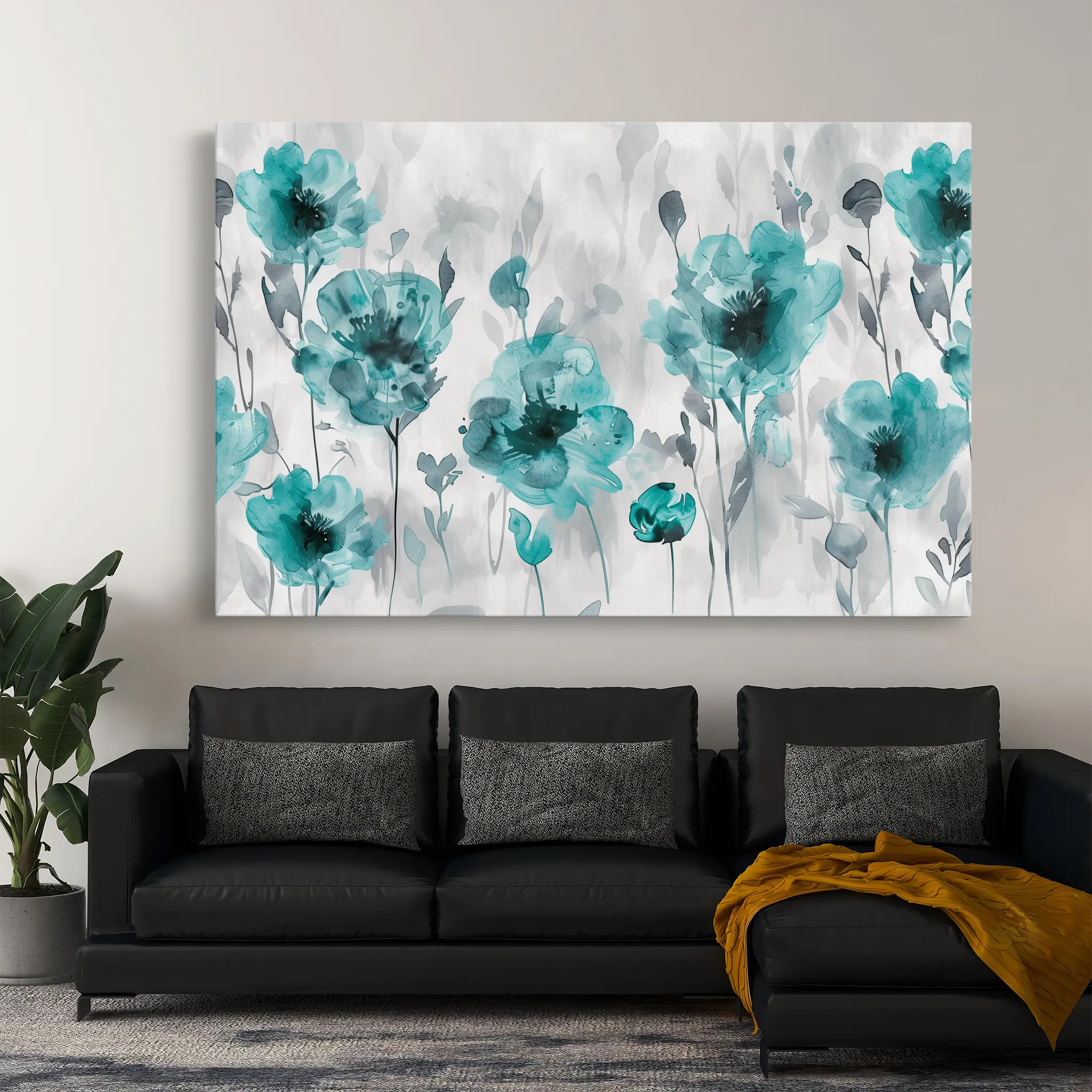 Floral Canvas Wall Art WAD567-F 90 x 60 cm / Stretched on hidden frame