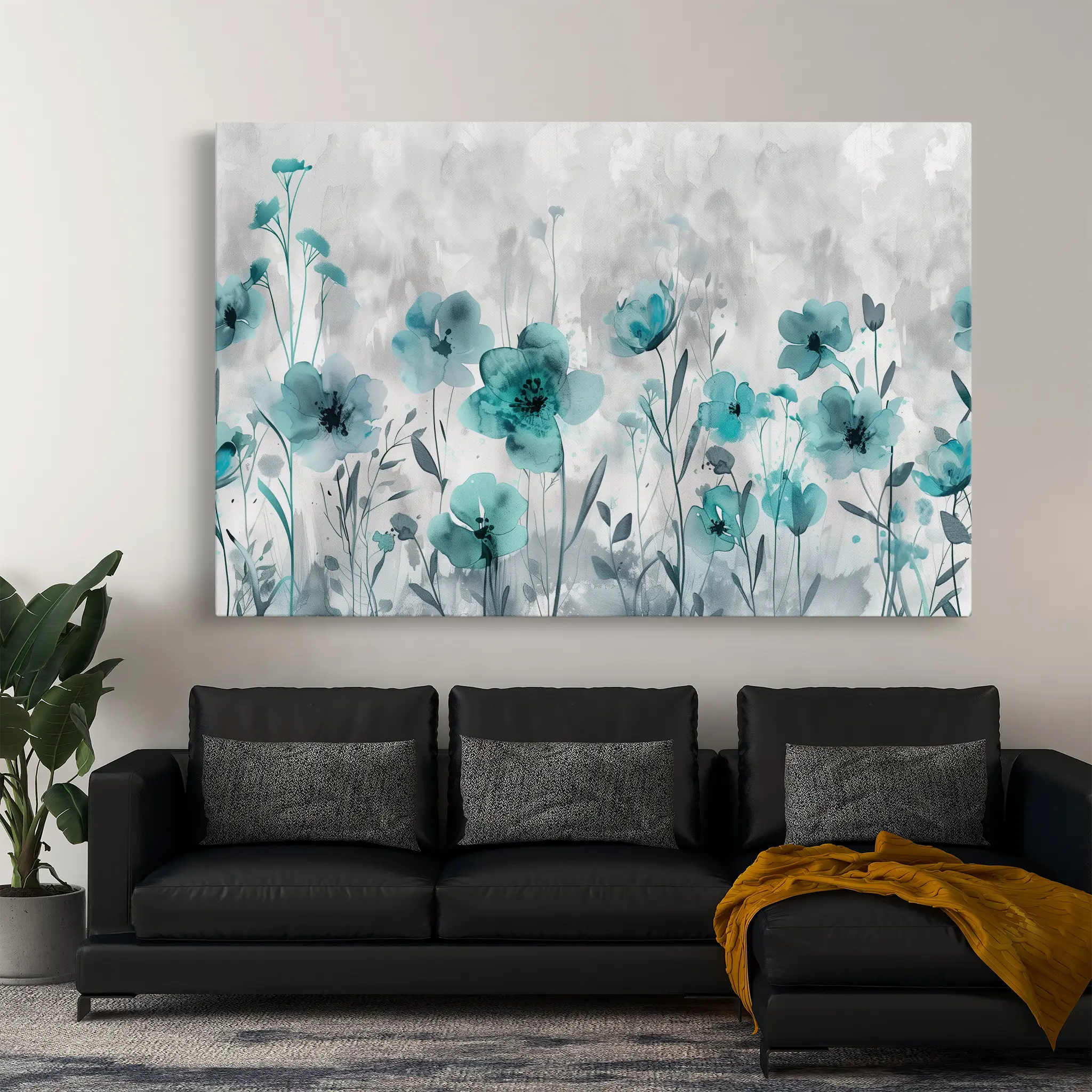 Floral Canvas Wall Art WAD568-F 90 x 60 cm / Stretched on hidden frame