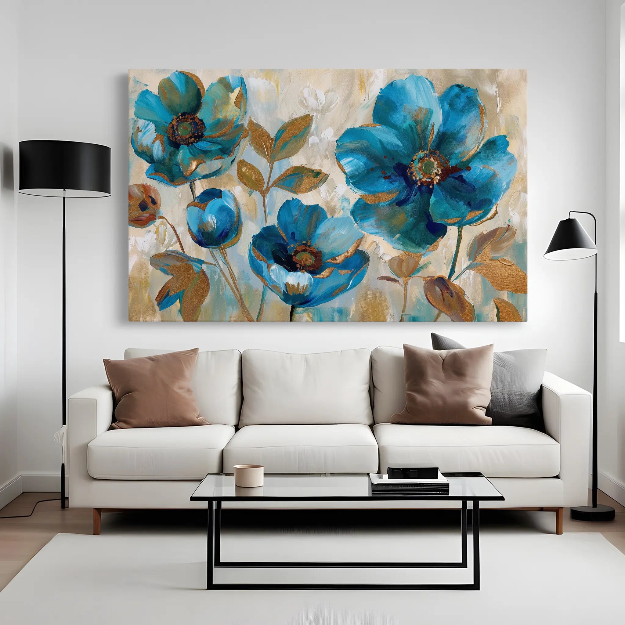 Floral Canvas Wall Art WAD569-F 90 x 60 cm / Stretched on hidden frame