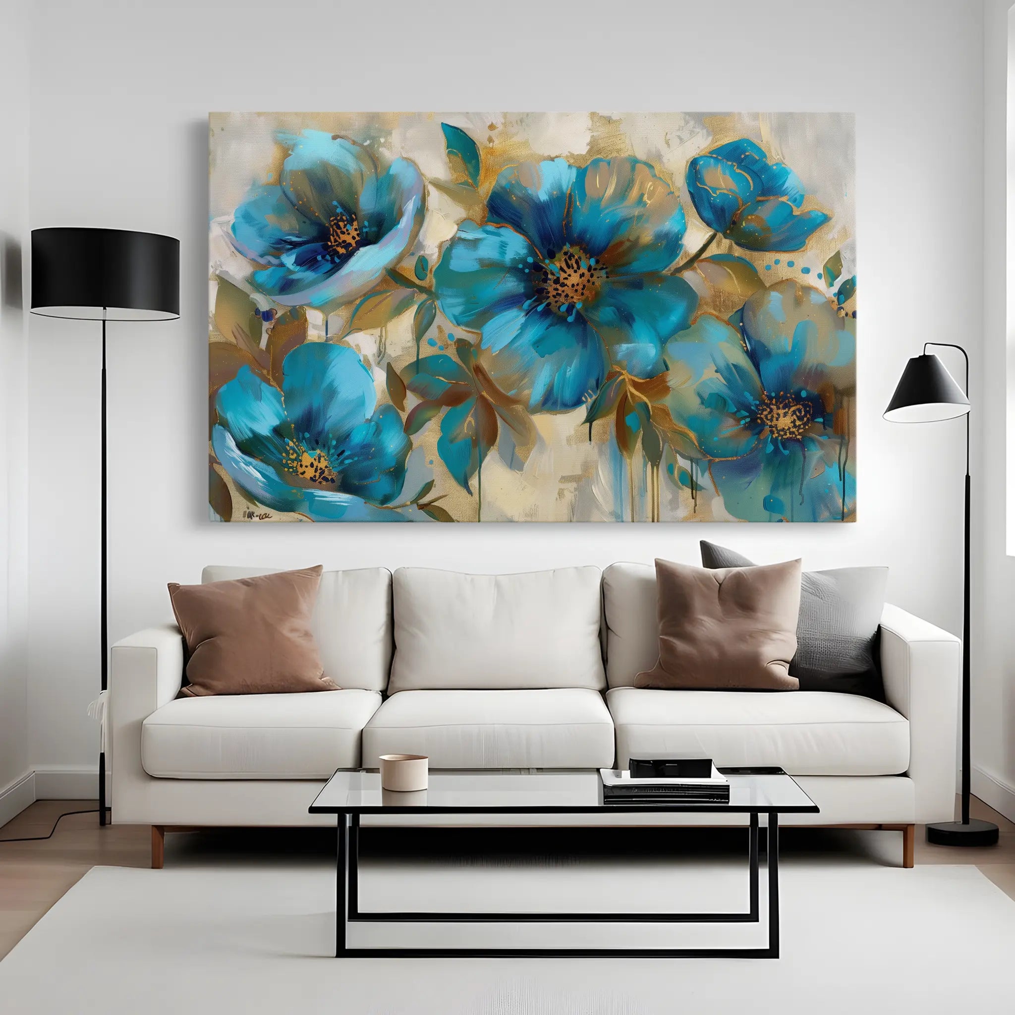 Floral Canvas Wall Art WAD570-F 90 x 60 cm / Stretched on hidden frame