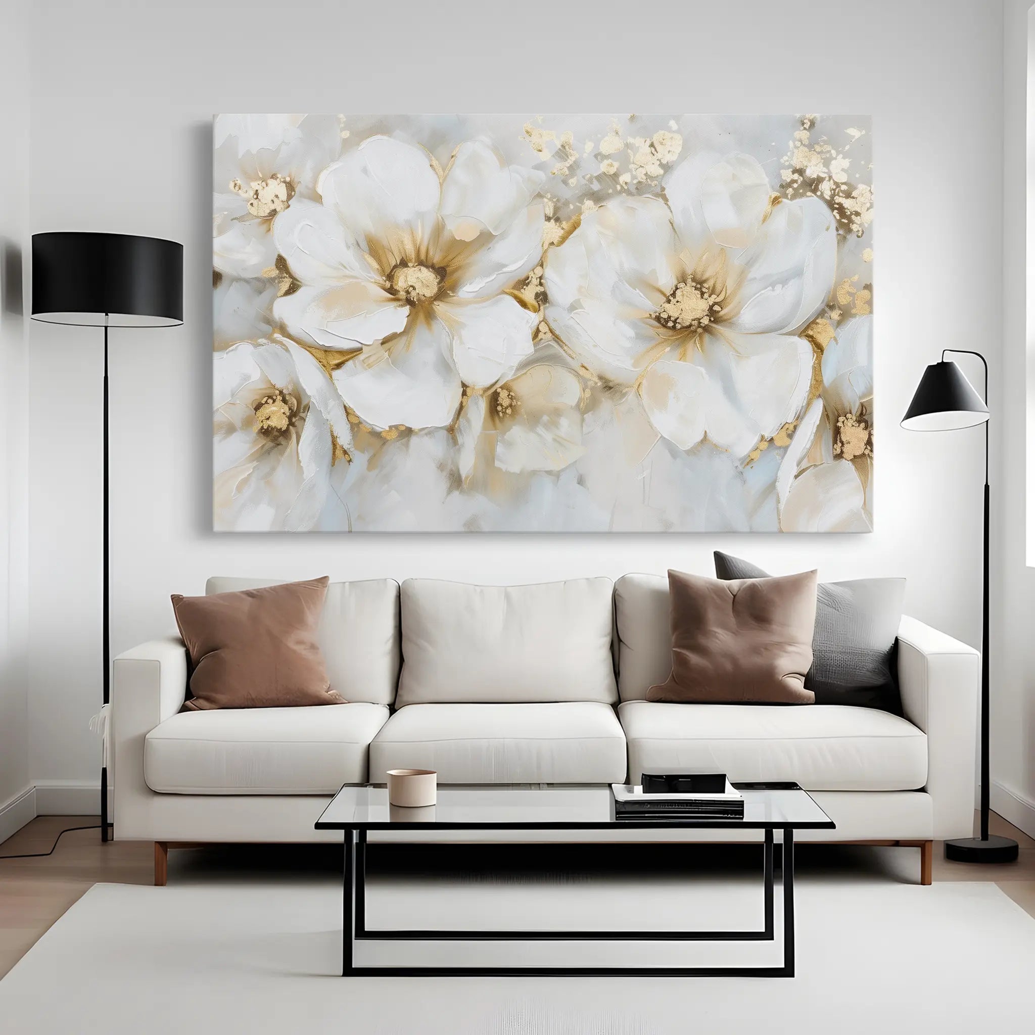 Floral Canvas Wall Art WAD571-F 90 x 60 cm / Stretched on hidden frame