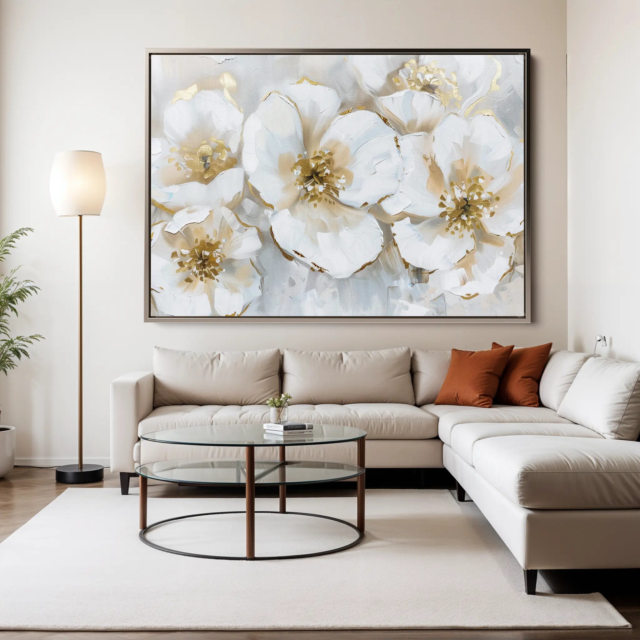 Floral Canvas Wall Art WAD572-F 90 x 60 cm / Stretched on hidden frame