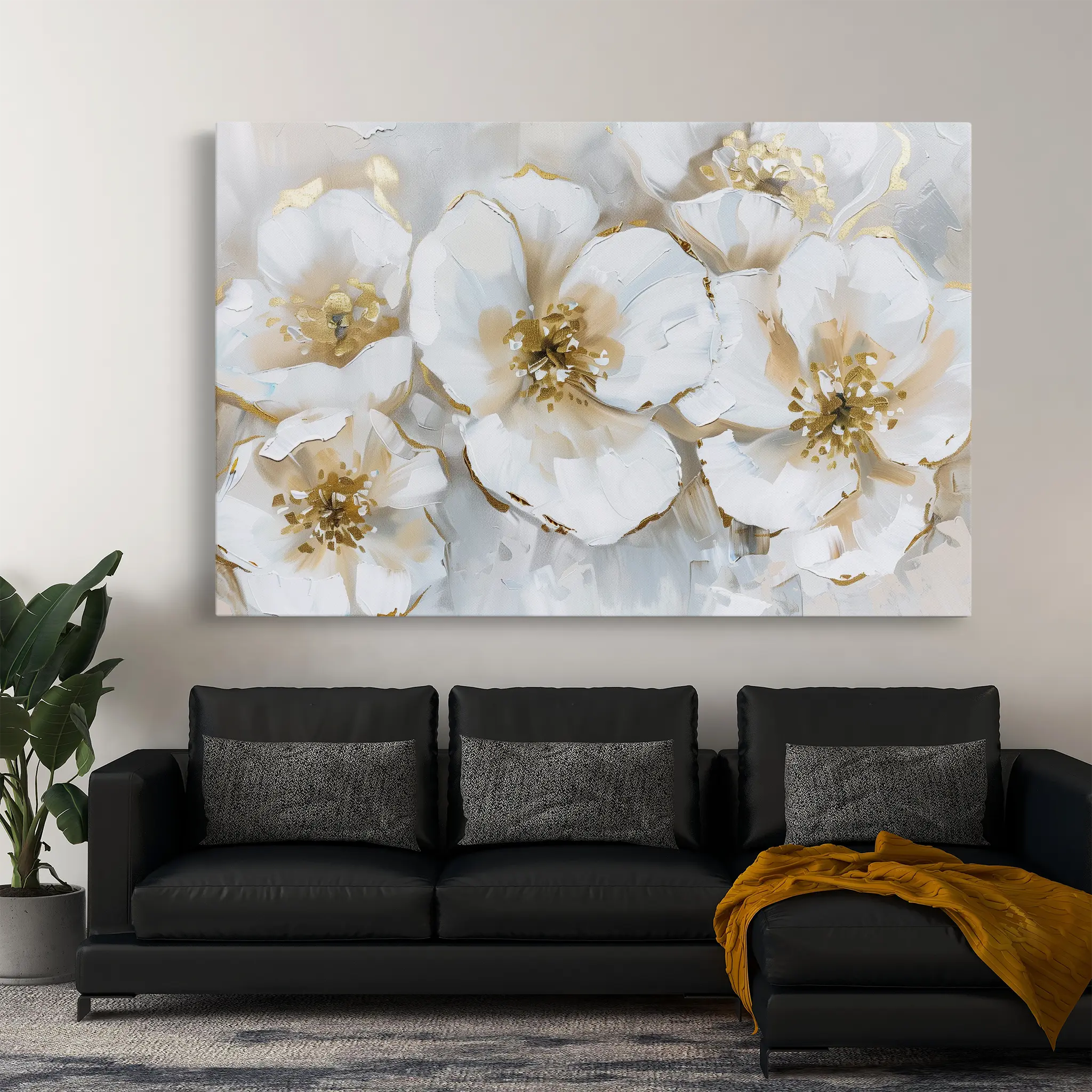 Floral Canvas Wall Art WAD572-F 90 x 60 cm / Stretched on hidden frame