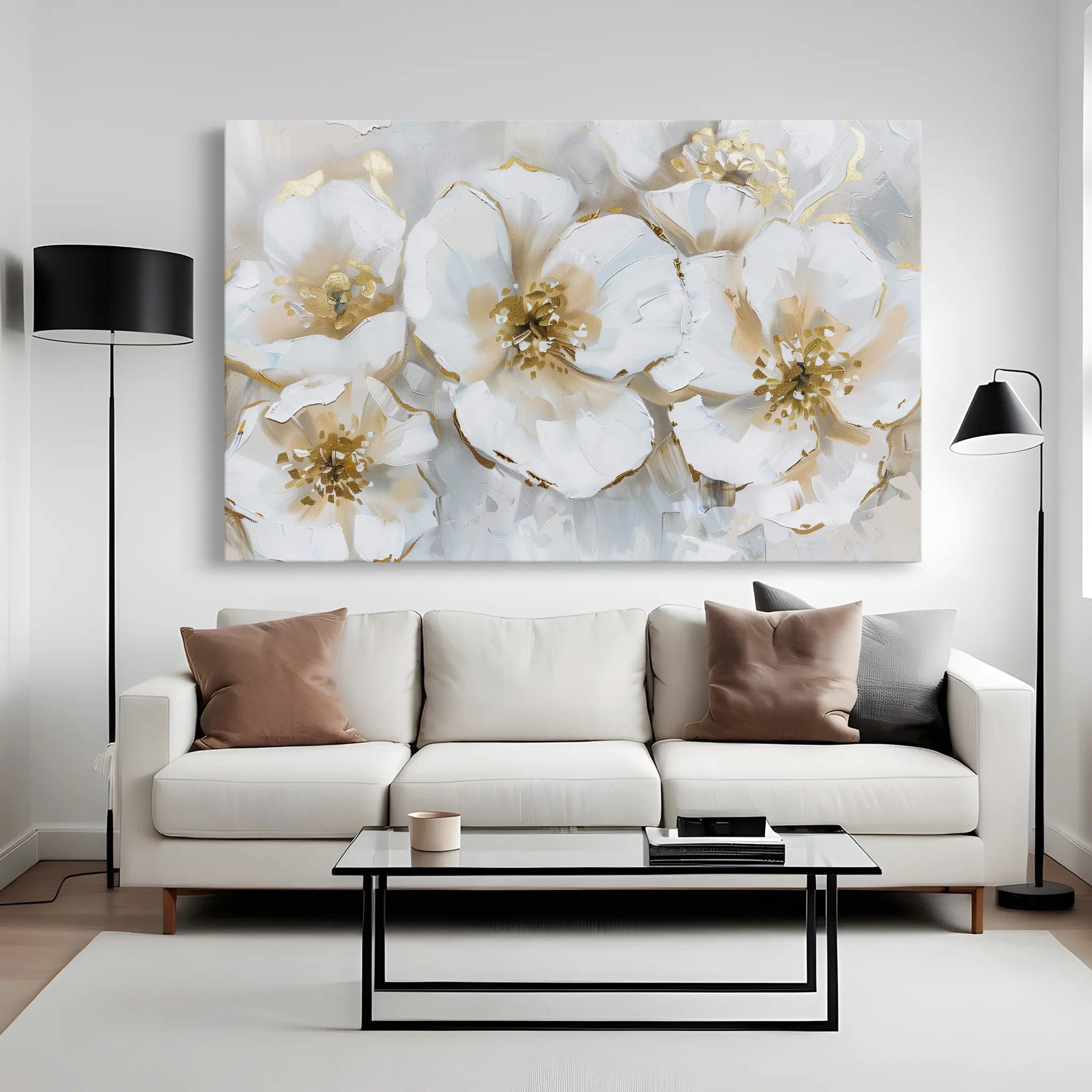 Floral Canvas Wall Art WAD572-F 90 x 60 cm / Stretched on hidden frame