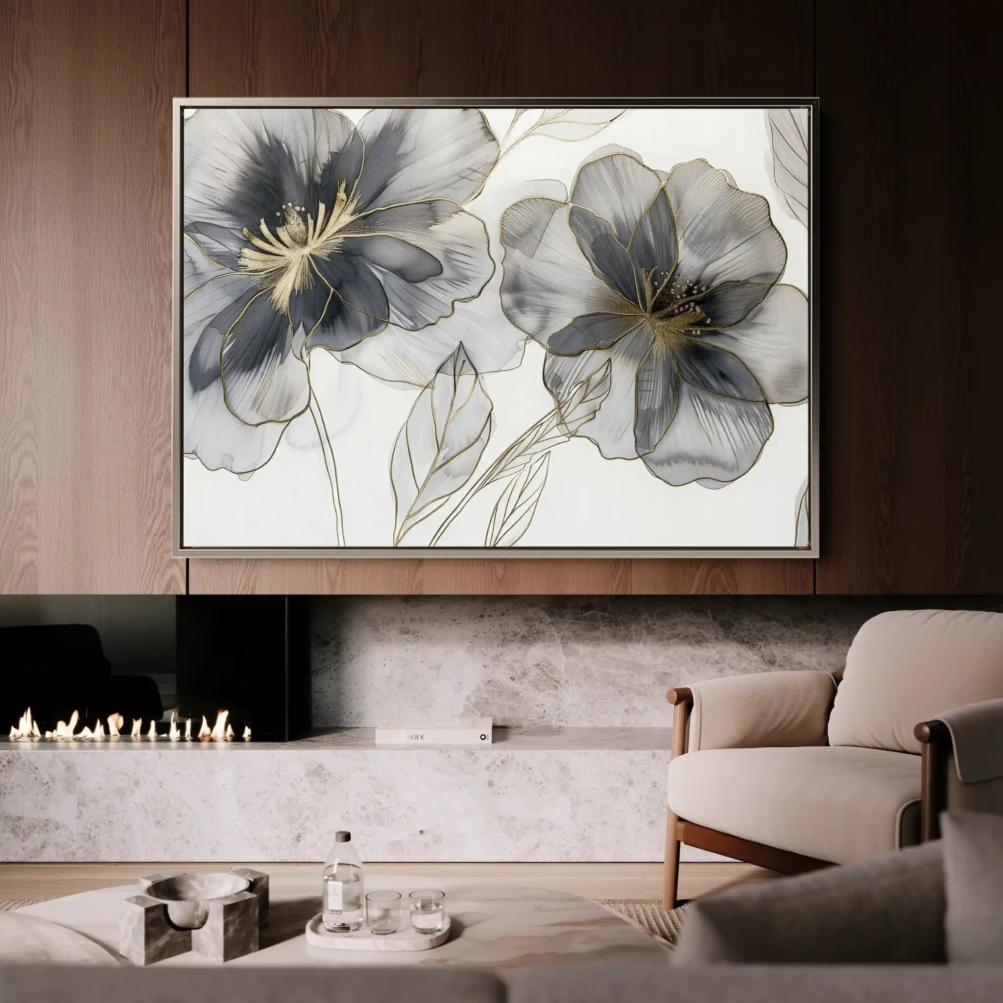 Floral Canvas Wall Art WAD573-F 90 x 60 cm / Stretched on hidden frame
