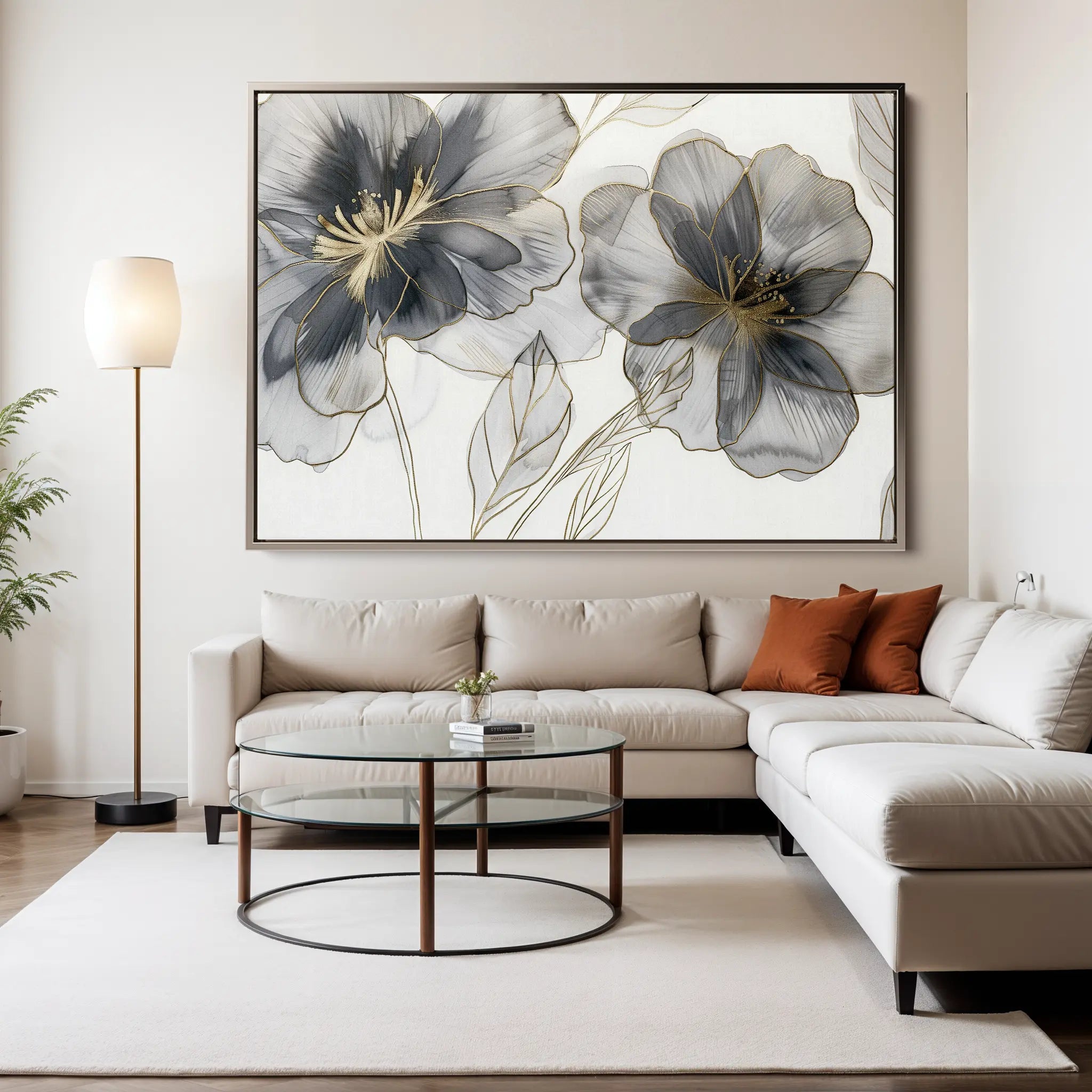 Floral Canvas Wall Art WAD573-F 90 x 60 cm / Stretched on hidden frame