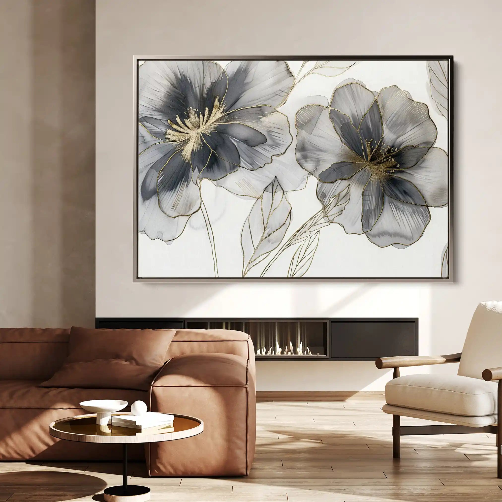 Floral Canvas Wall Art WAD573-F 90 x 60 cm / Stretched on hidden frame