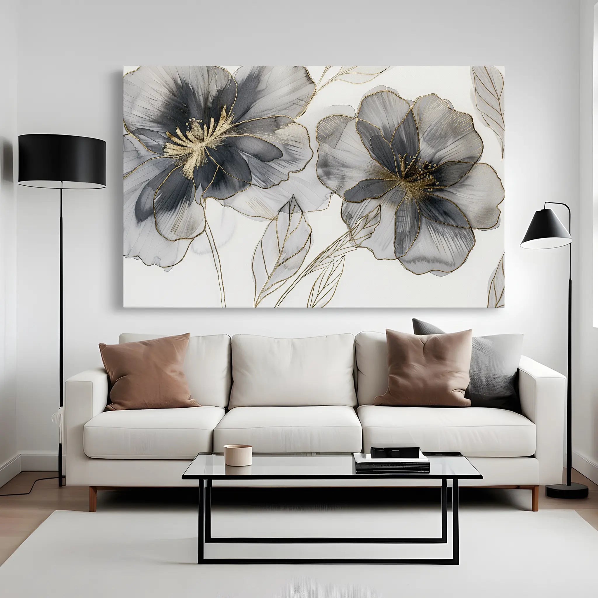 Floral Canvas Wall Art WAD573-F 90 x 60 cm / Stretched on hidden frame