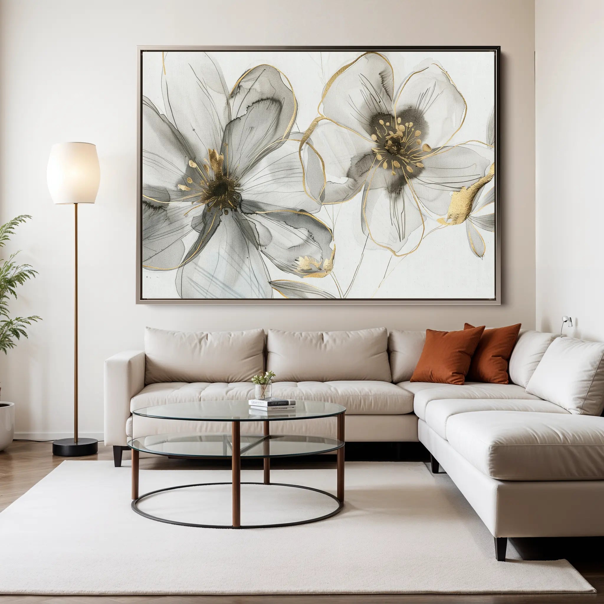 Floral Canvas Wall Art WAD574-F 90 x 60 cm / Stretched on hidden frame