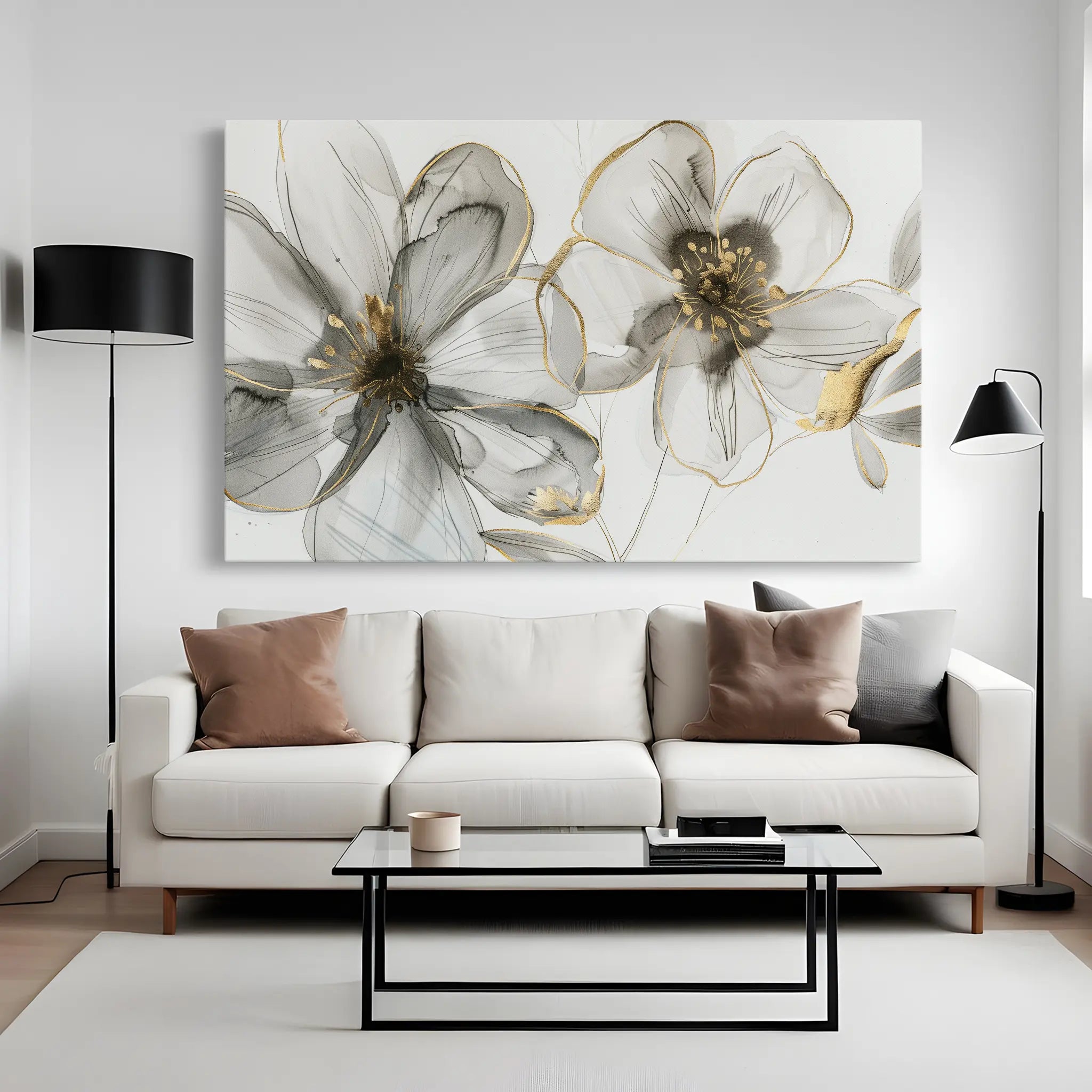 Floral Canvas Wall Art WAD574-F 90 x 60 cm / Stretched on hidden frame