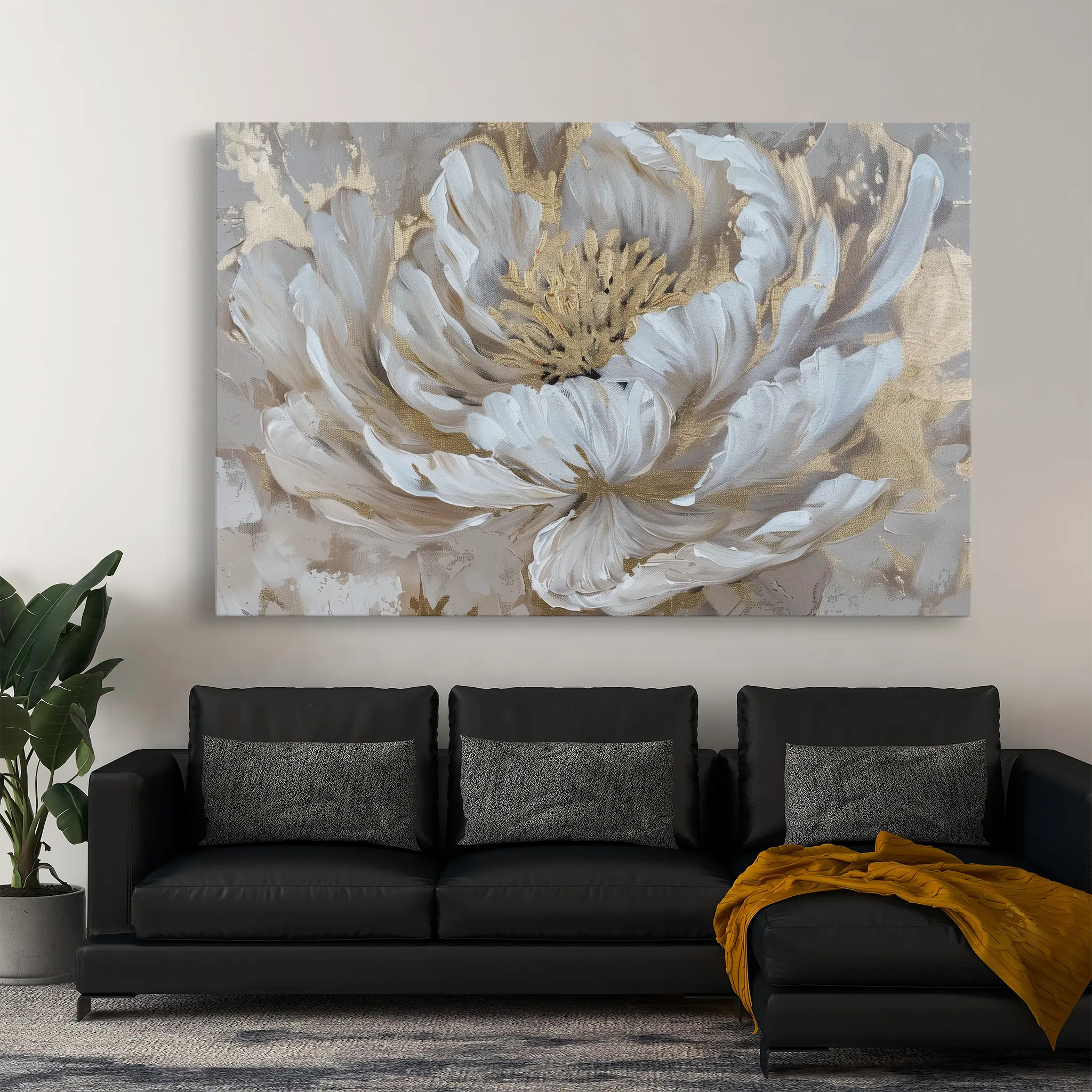 Floral Canvas Wall Art WAD575-F 90 x 60 cm / Stretched on hidden frame