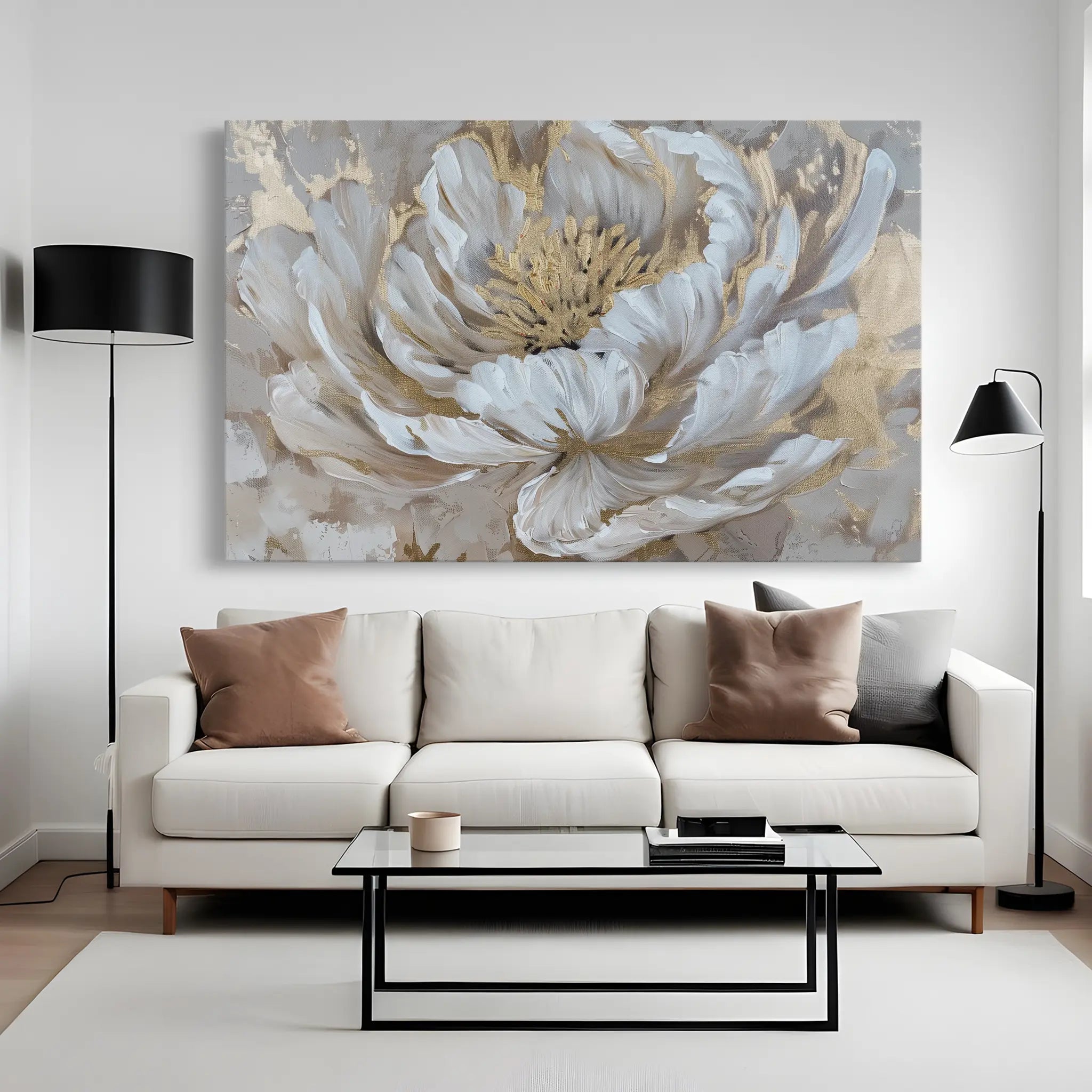 Floral Canvas Wall Art WAD575-F 90 x 60 cm / Stretched on hidden frame