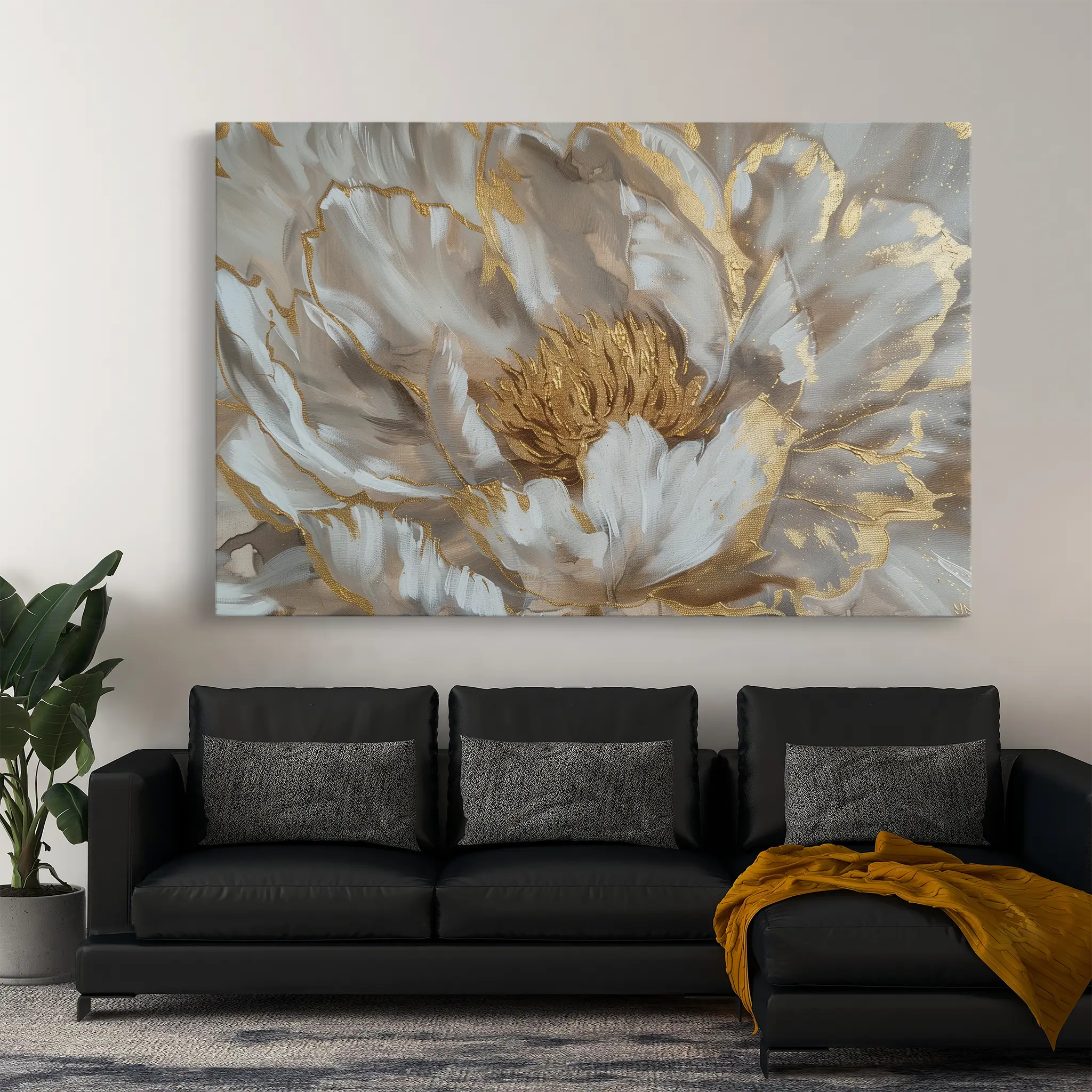 Floral Canvas Wall Art WAD576-F 90 x 60 cm / Stretched on hidden frame