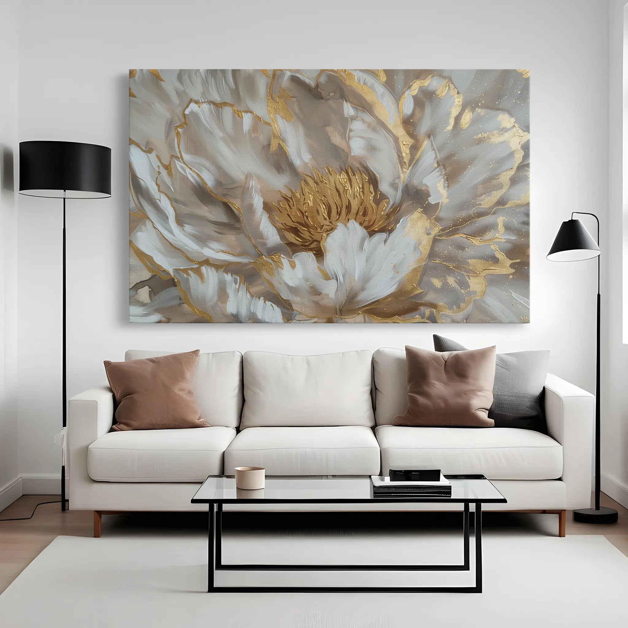 Floral Canvas Wall Art WAD576-F 90 x 60 cm / Stretched on hidden frame