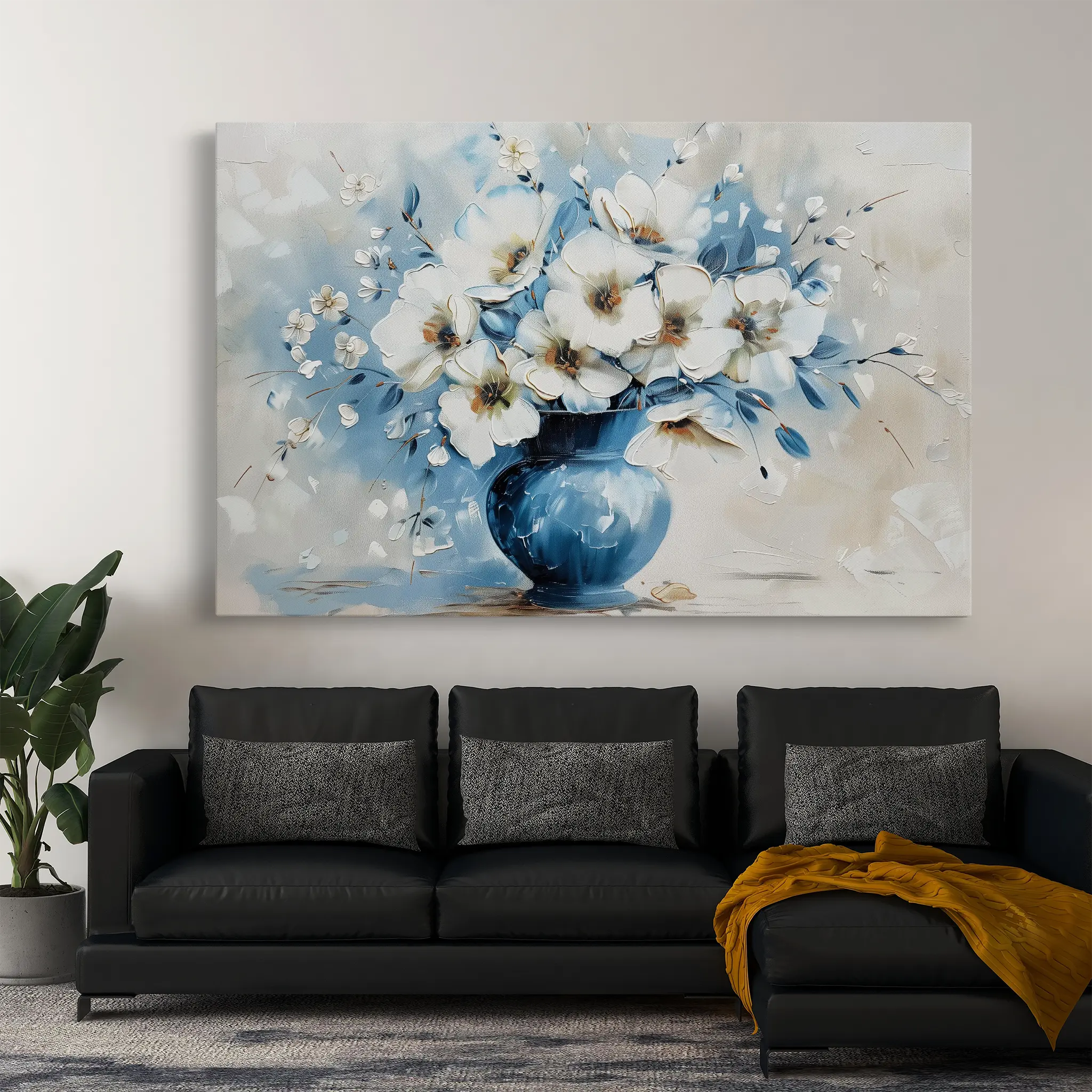 Floral Canvas Wall Art WAD577-F 90 x 60 cm / Stretched on hidden frame