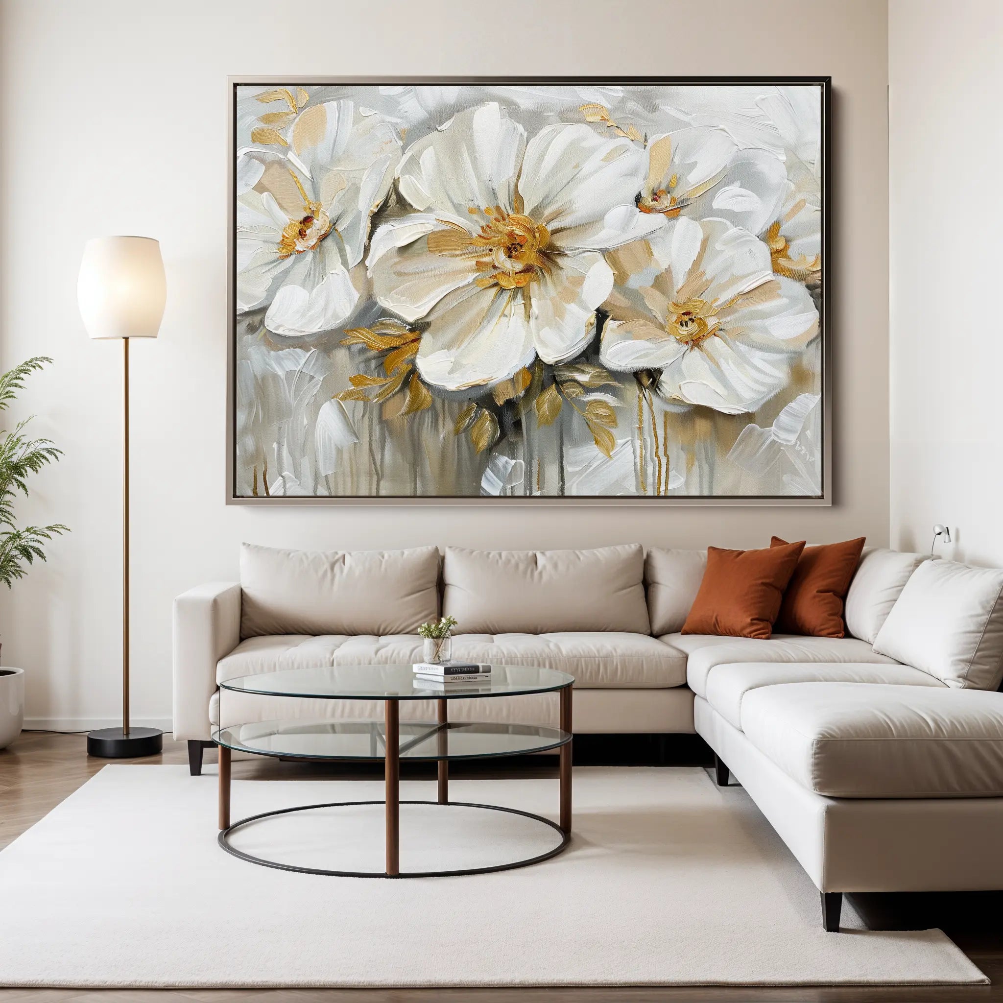 Floral Canvas Wall Art WAD579-F 90 x 60 cm / Stretched on hidden frame