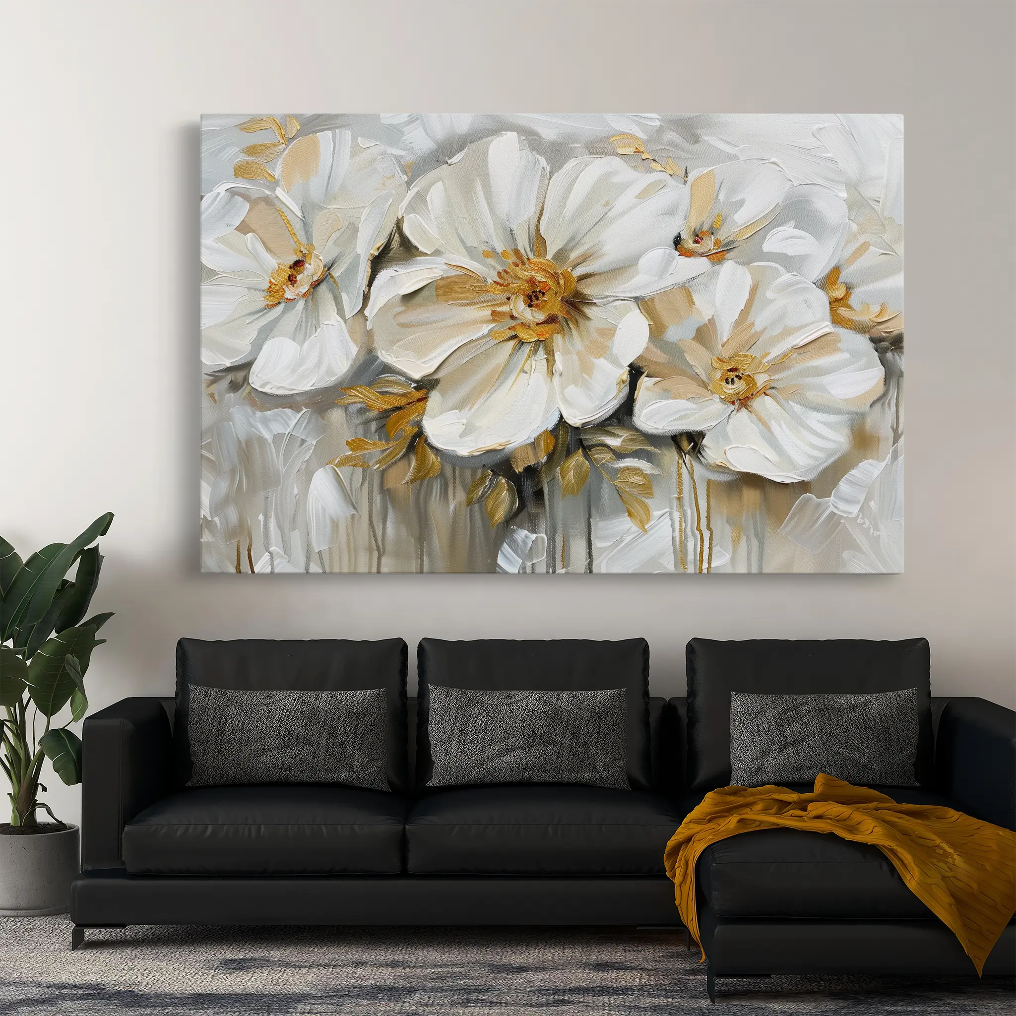 Floral Canvas Wall Art WAD579-F 90 x 60 cm / Stretched on hidden frame