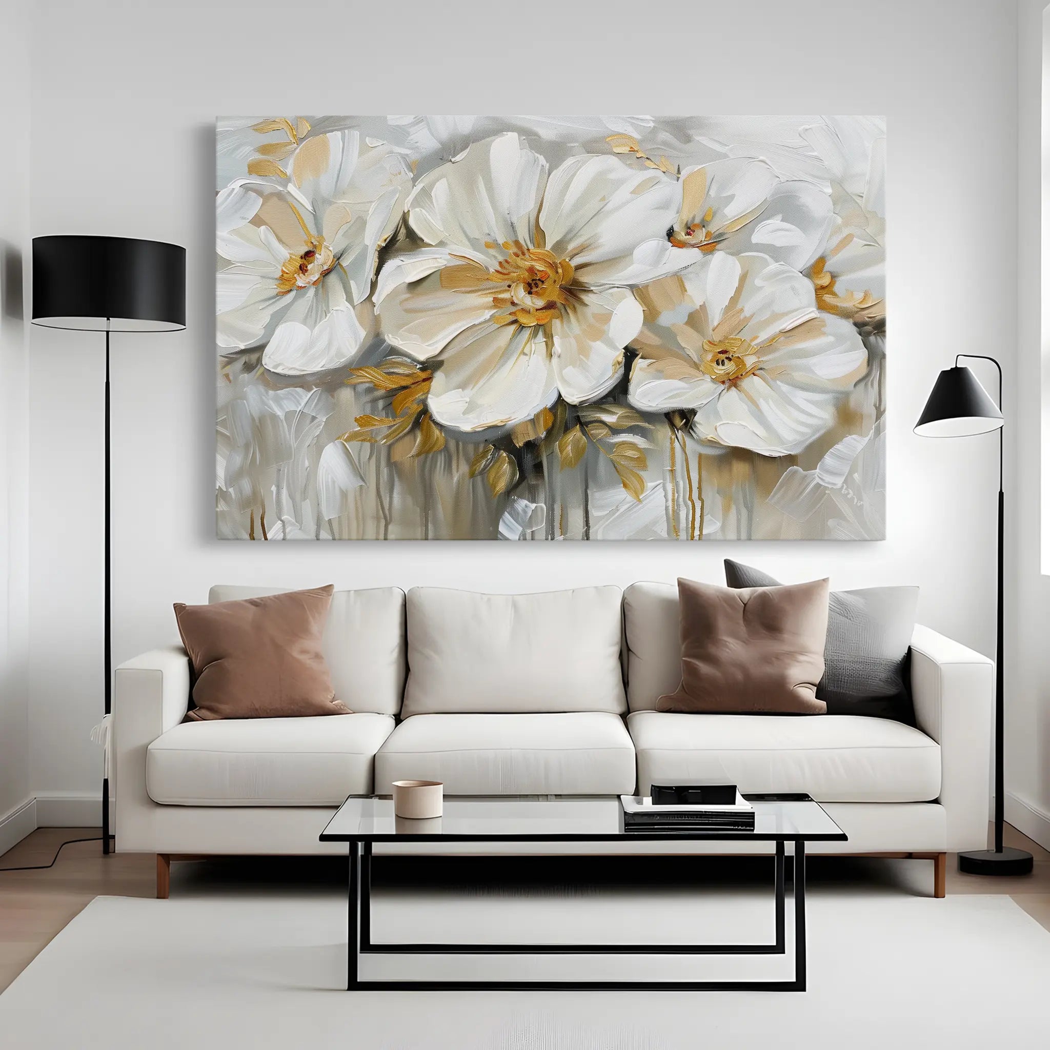 Floral Canvas Wall Art WAD579-F 90 x 60 cm / Stretched on hidden frame