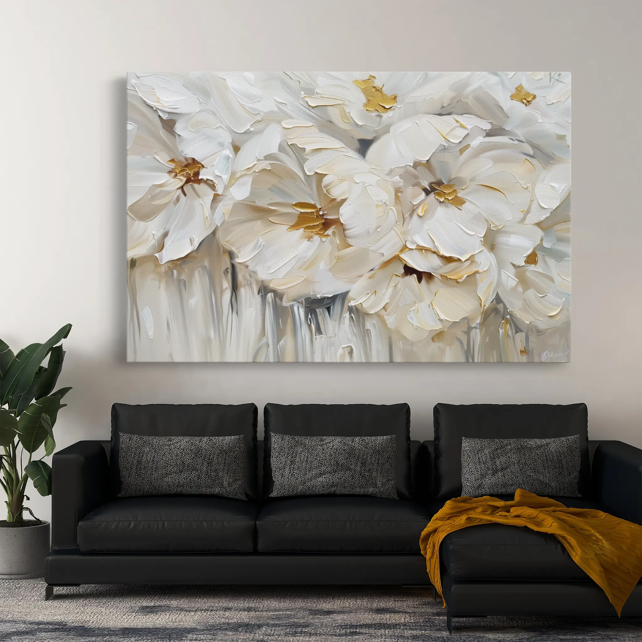 Floral Canvas Wall Art WAD580-F 90 x 60 cm / Stretched on hidden frame