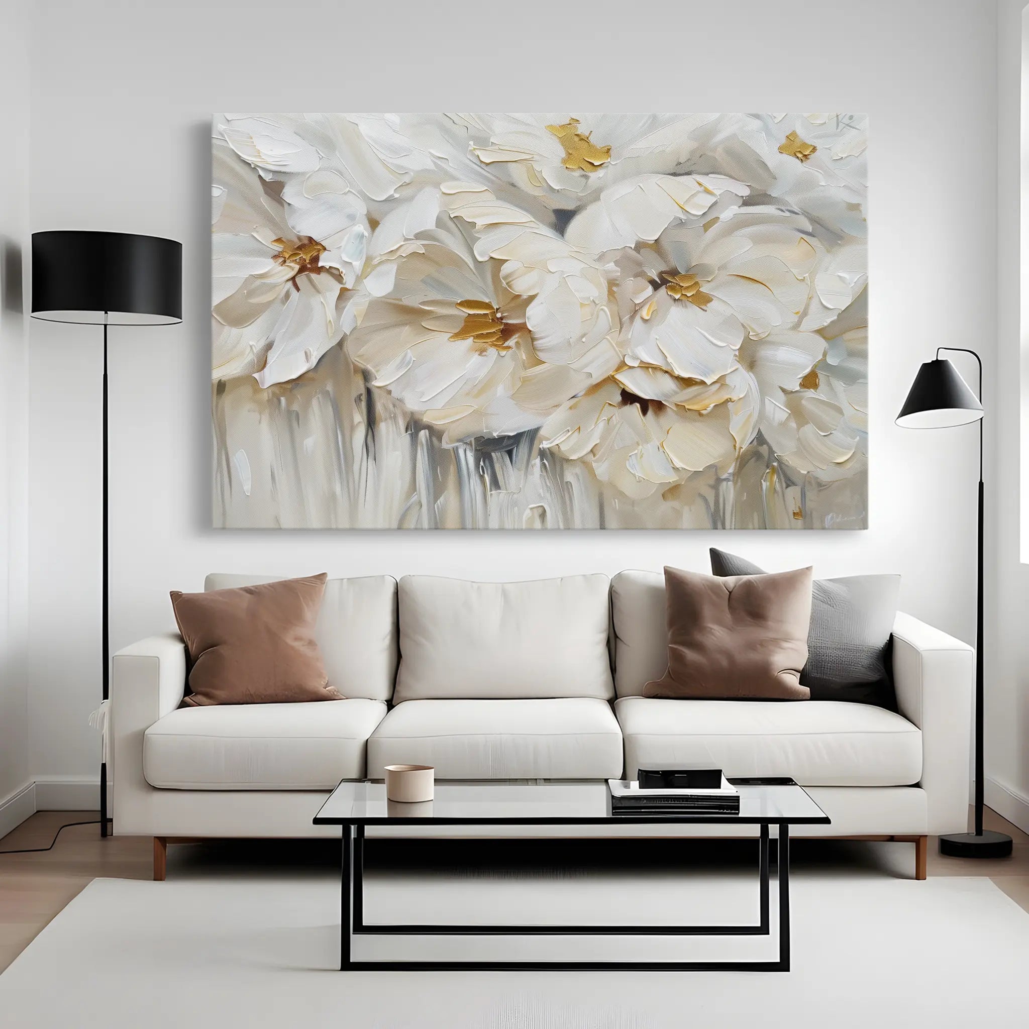 Floral Canvas Wall Art WAD580-F 90 x 60 cm / Stretched on hidden frame