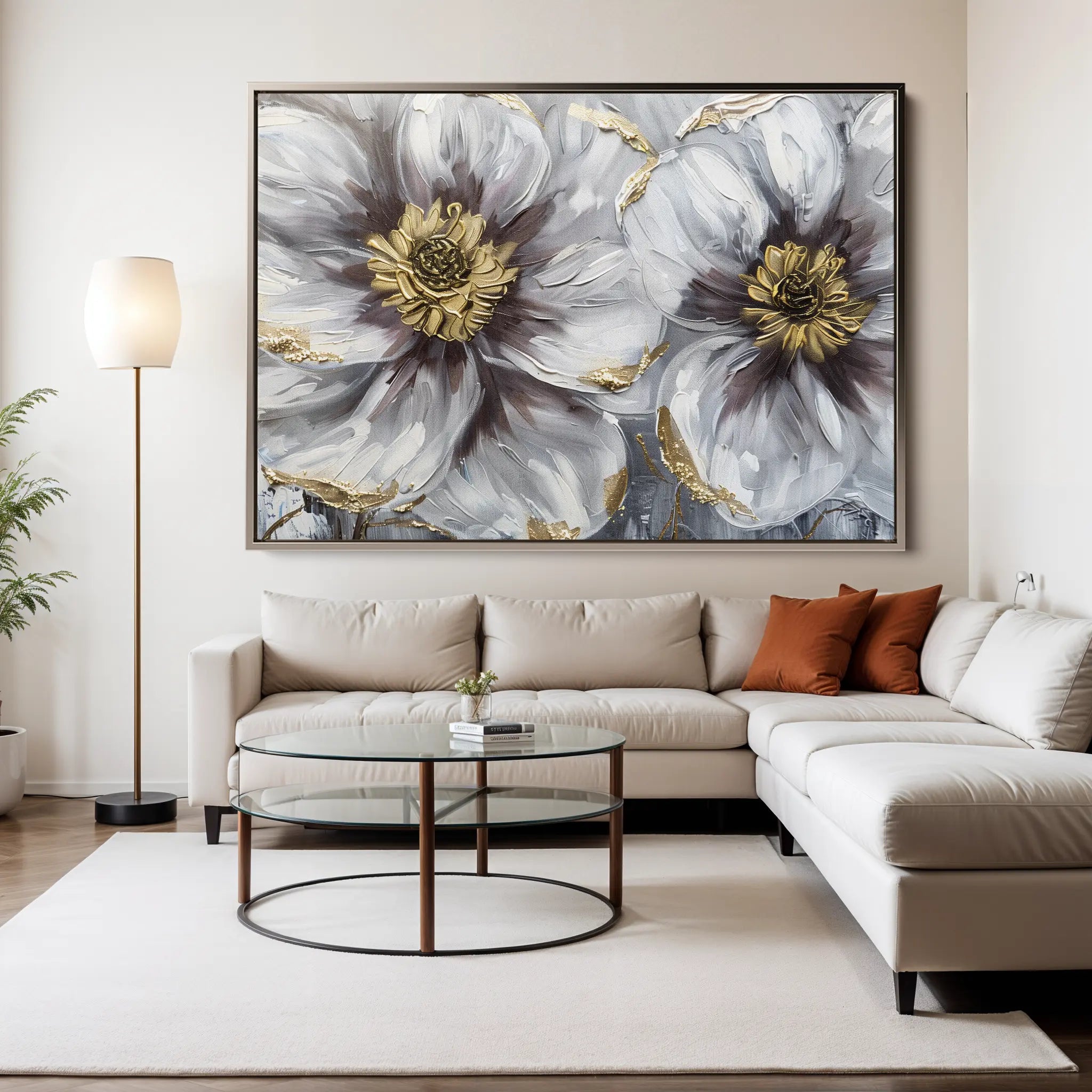 Floral Canvas Wall Art WAD581-F 90 x 60 cm / Stretched on hidden frame