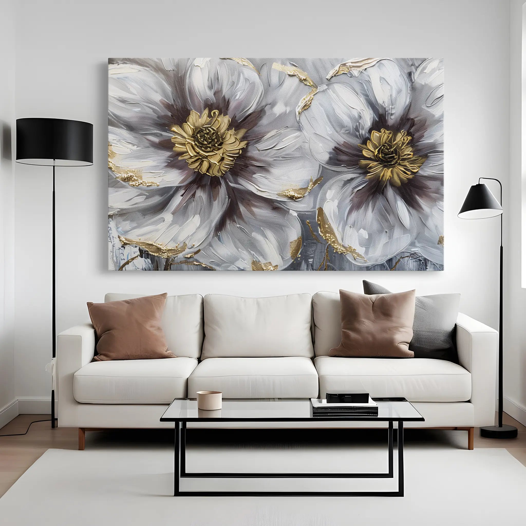 Floral Canvas Wall Art WAD581-F 90 x 60 cm / Stretched on hidden frame