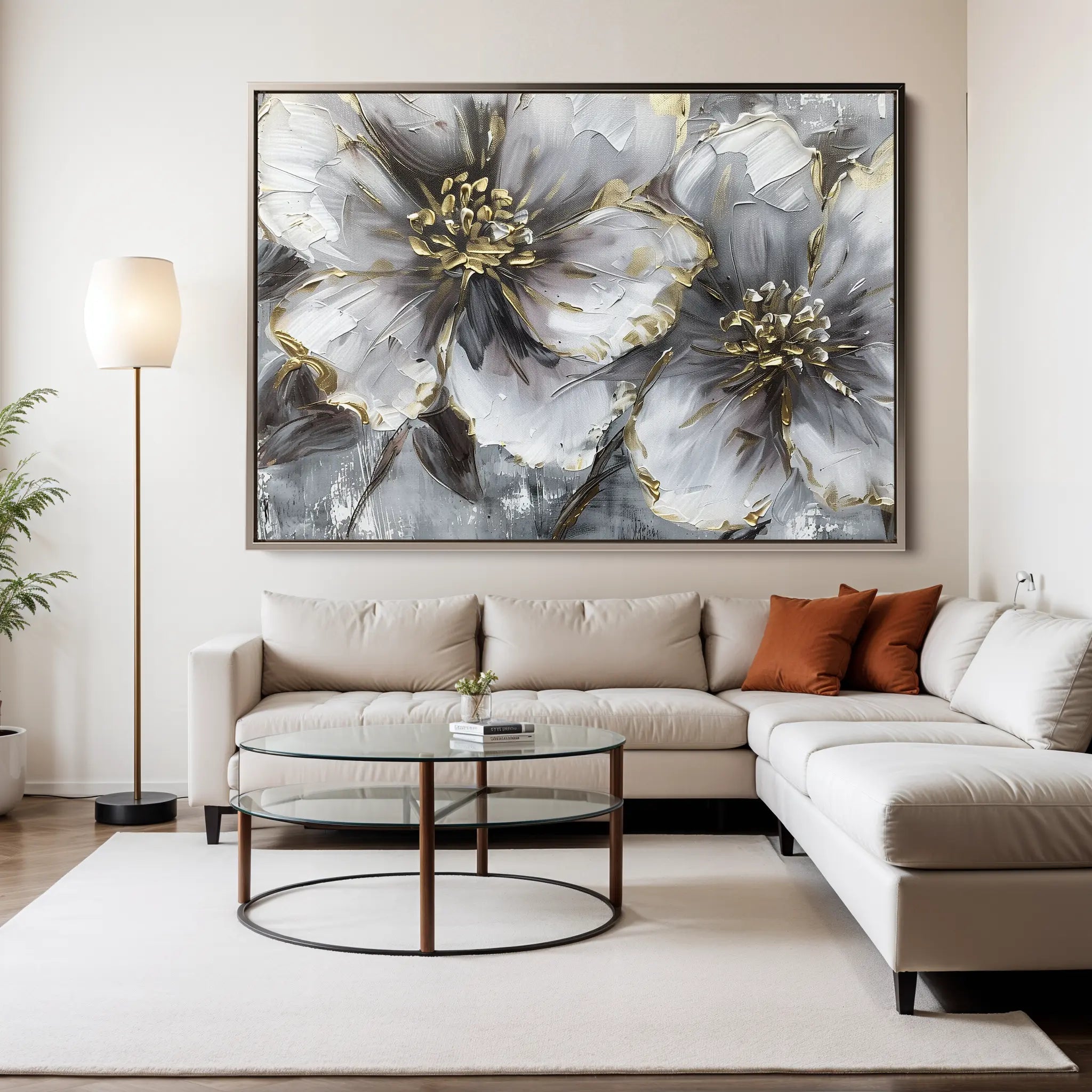 Floral Canvas Wall Art WAD582-F 90 x 60 cm / Stretched on hidden frame