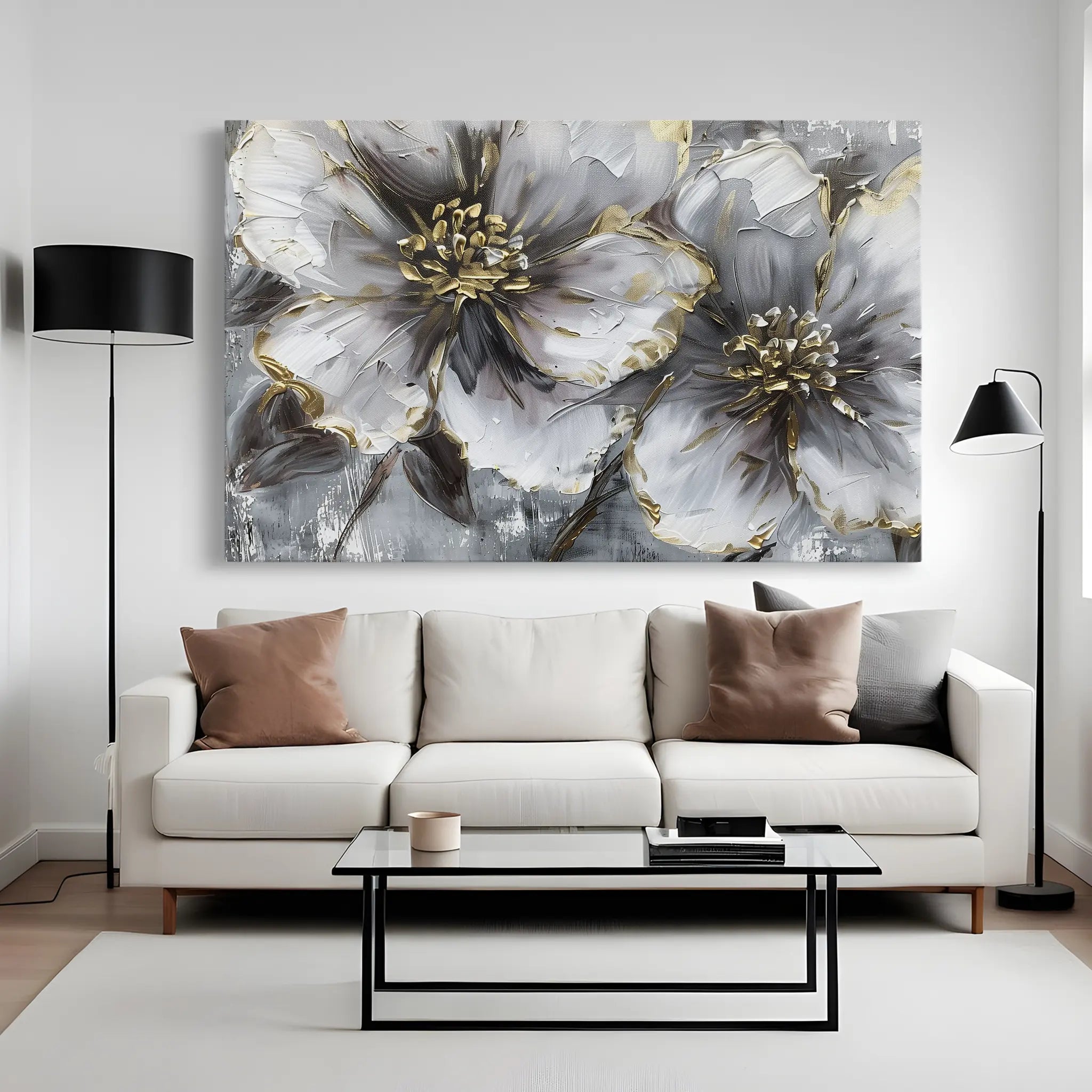 Floral Canvas Wall Art WAD582-F 90 x 60 cm / Stretched on hidden frame