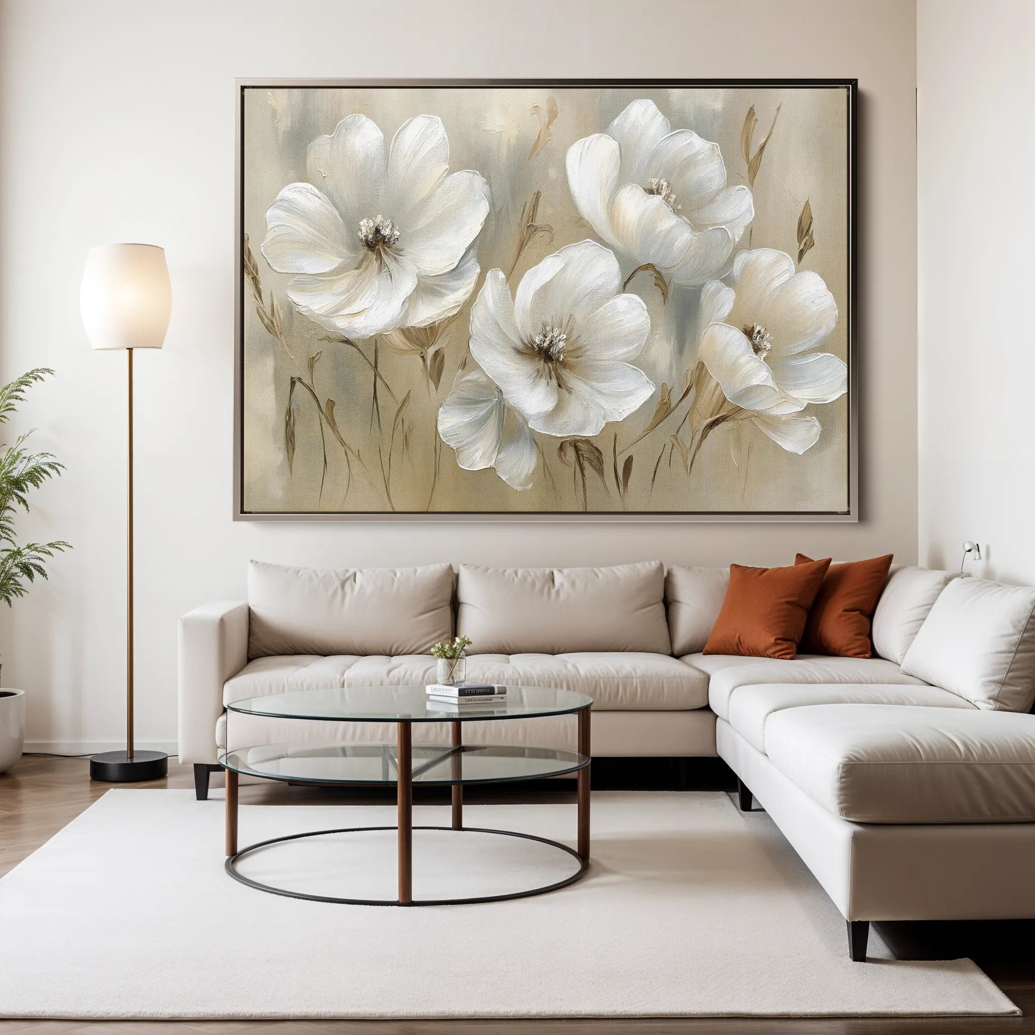 Floral Canvas Wall Art WAD583-F 90 x 60 cm / Stretched on hidden frame