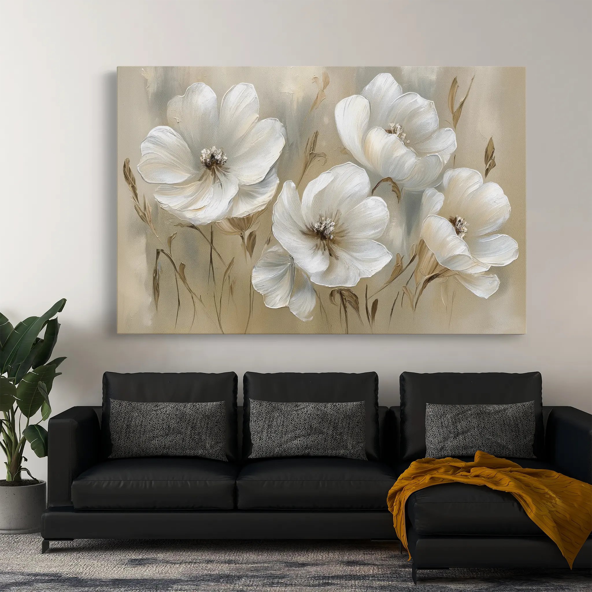 Floral Canvas Wall Art WAD583-F 90 x 60 cm / Stretched on hidden frame