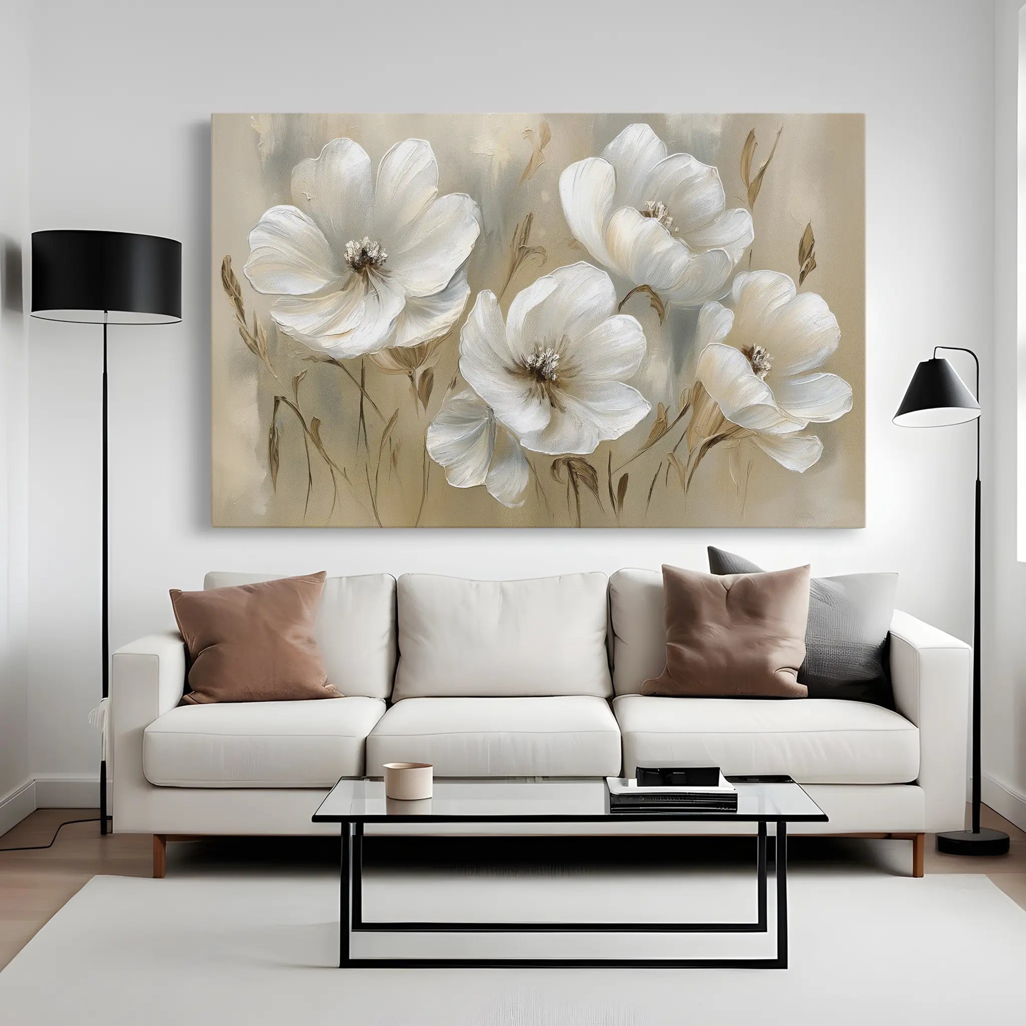 Floral Canvas Wall Art WAD583-F 90 x 60 cm / Stretched on hidden frame