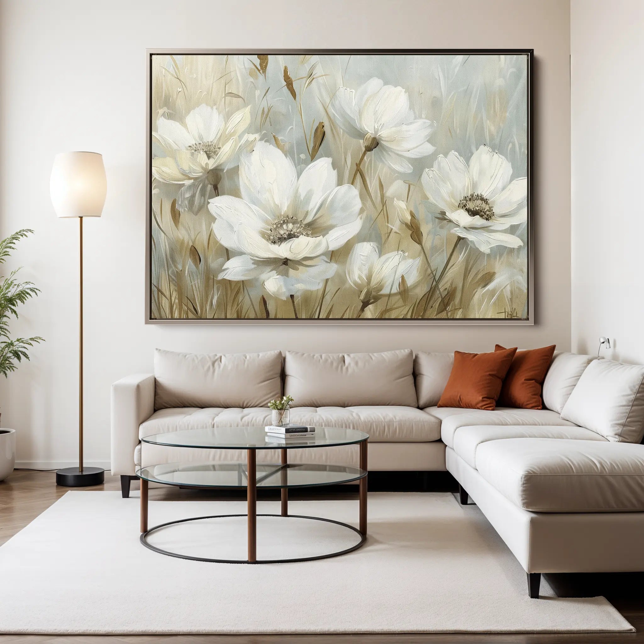 Floral Canvas Wall Art WAD584-F 90 x 60 cm / Stretched on hidden frame