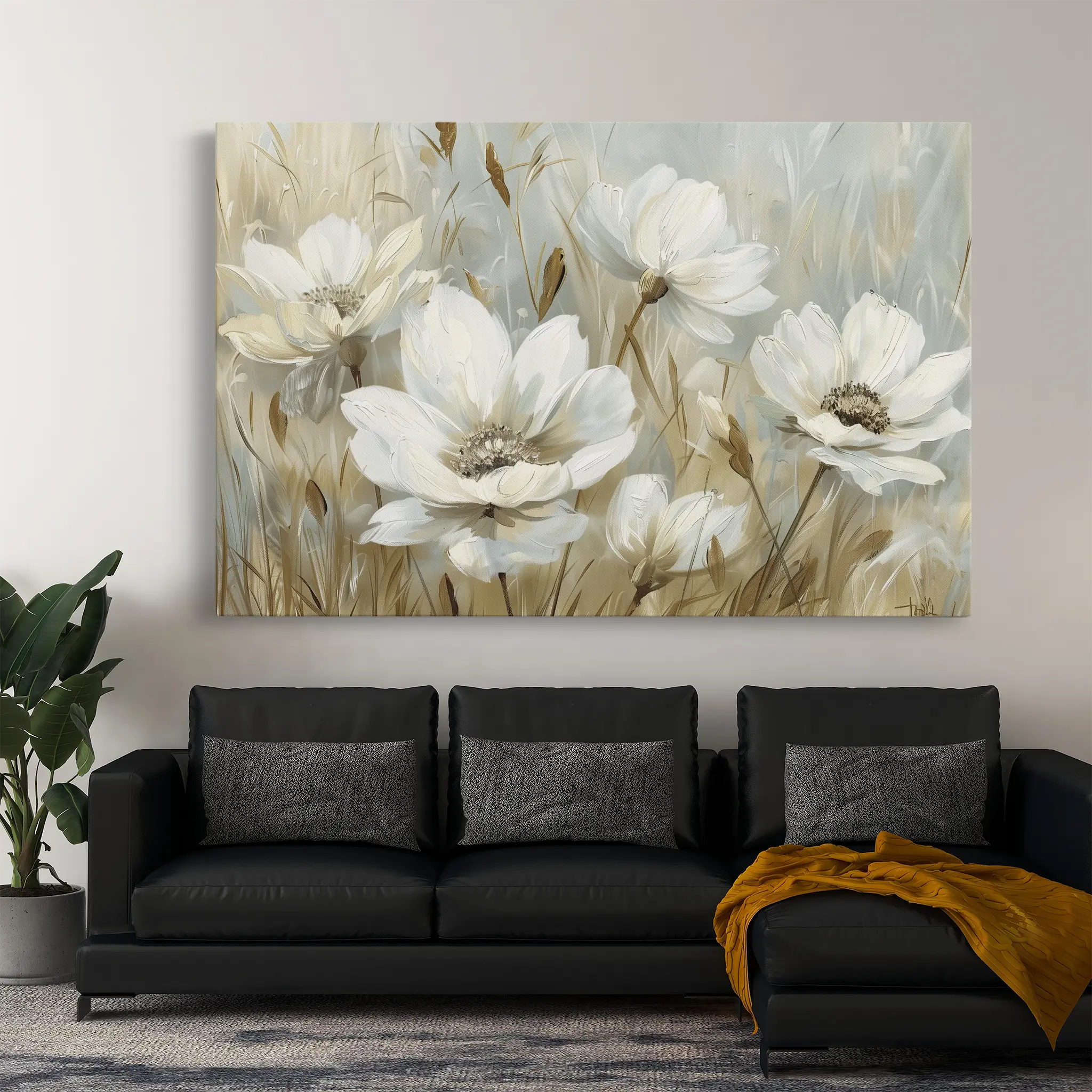 Floral Canvas Wall Art WAD584-F 90 x 60 cm / Stretched on hidden frame