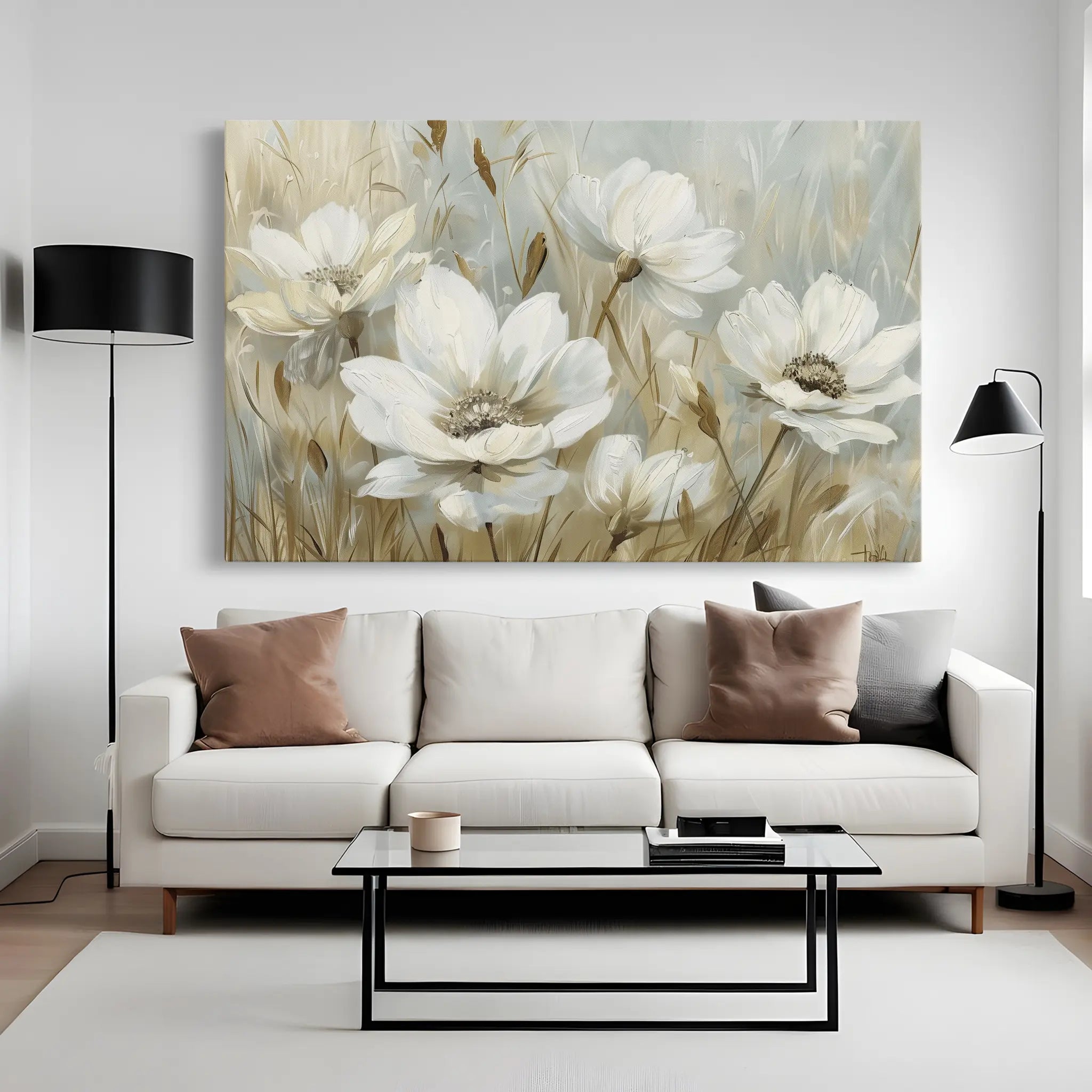 Floral Canvas Wall Art WAD584-F 90 x 60 cm / Stretched on hidden frame