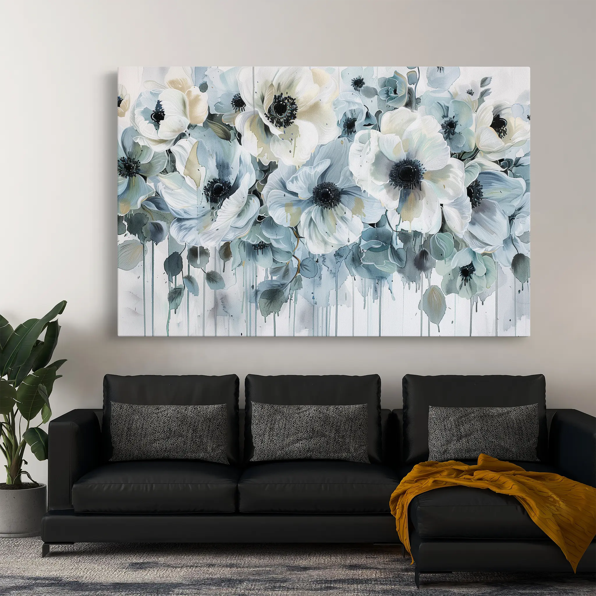 Floral Canvas Wall Art WAD585-F 90 x 60 cm / Stretched on hidden frame