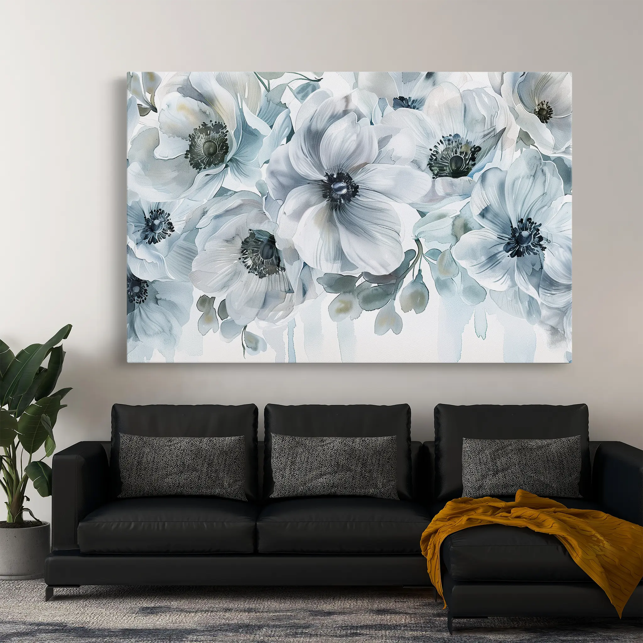 Floral Canvas Wall Art WAD586-F 90 x 60 cm / Stretched on hidden frame