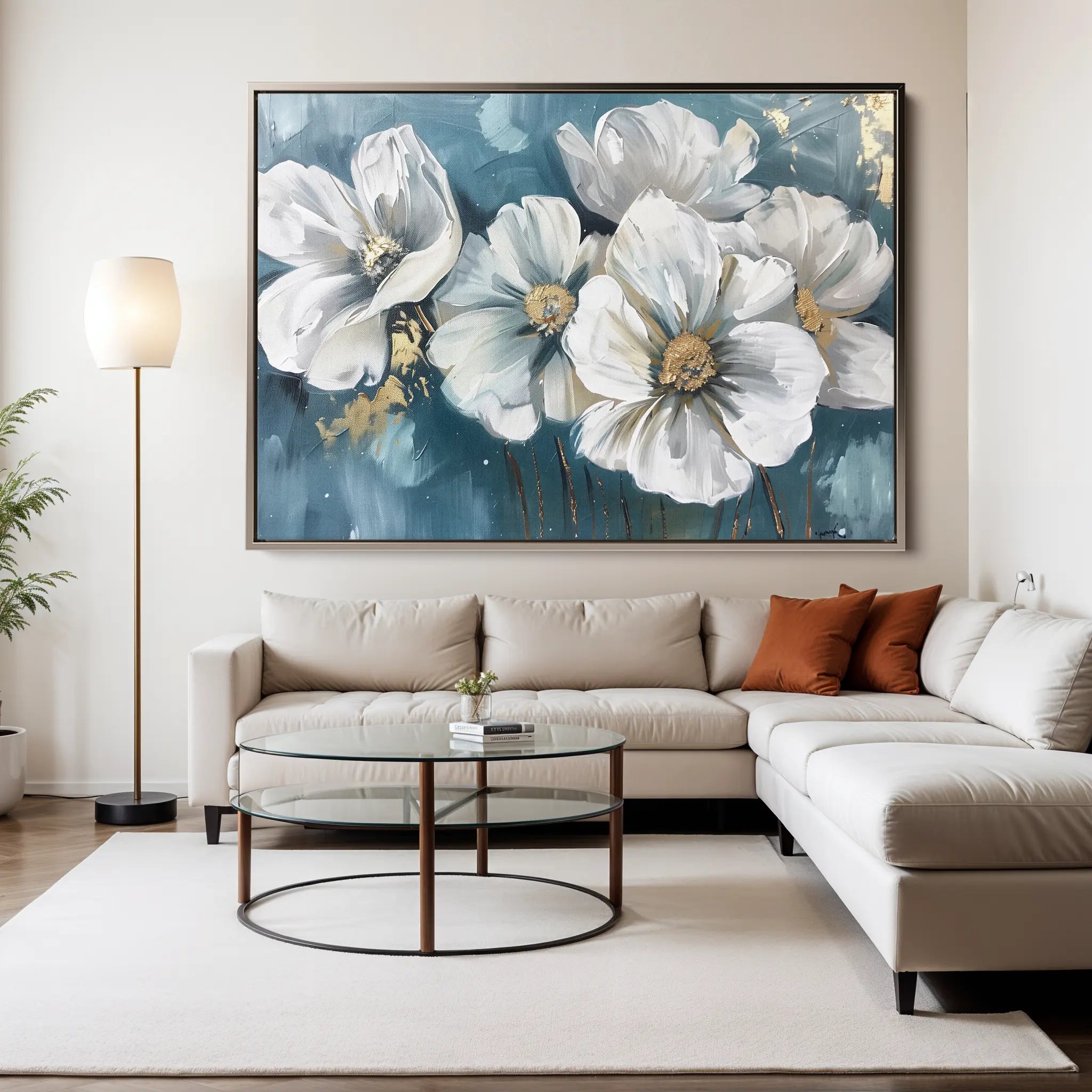 Floral Canvas Wall Art WAD587-F 90 x 60 cm / Stretched on hidden frame