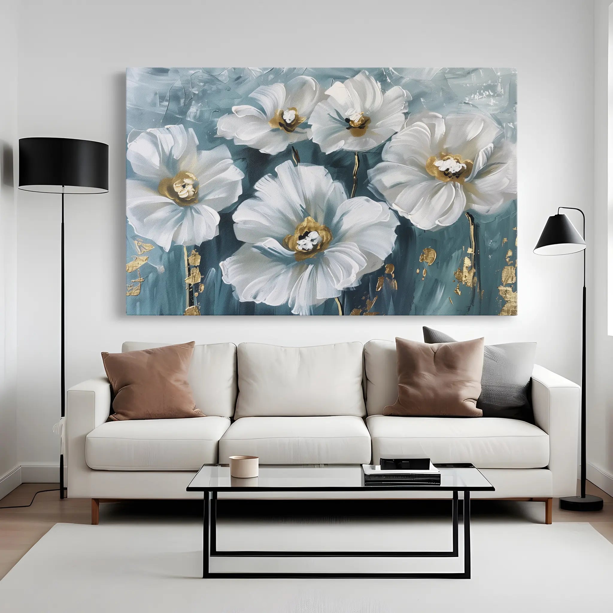 Floral Canvas Wall Art WAD588-F 90 x 60 cm / Stretched on hidden frame