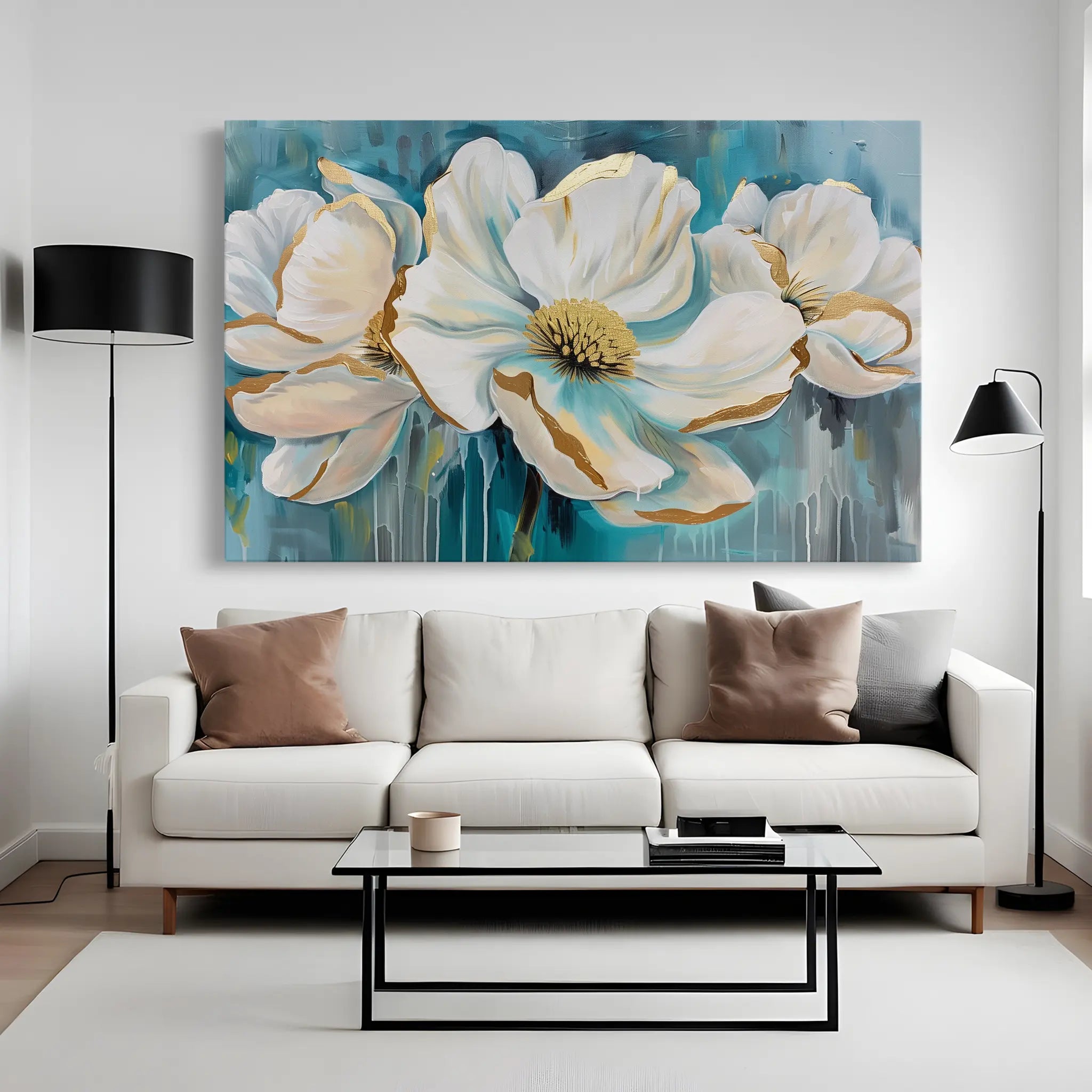 Floral Canvas Wall Art WAD589-F 90 x 60 cm / Stretched on hidden frame