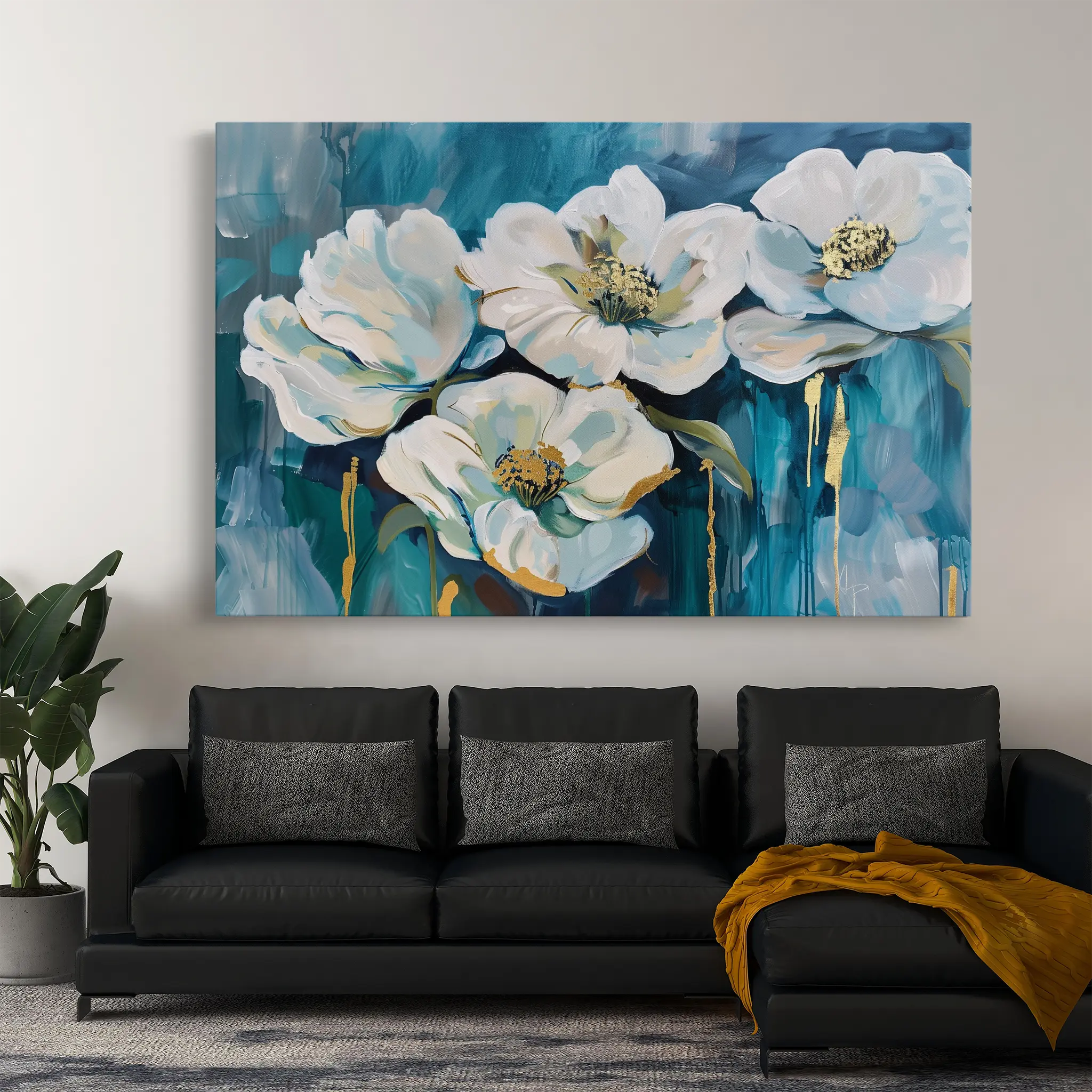 Floral Canvas Wall Art WAD590-F 90 x 60 cm / Stretched on hidden frame