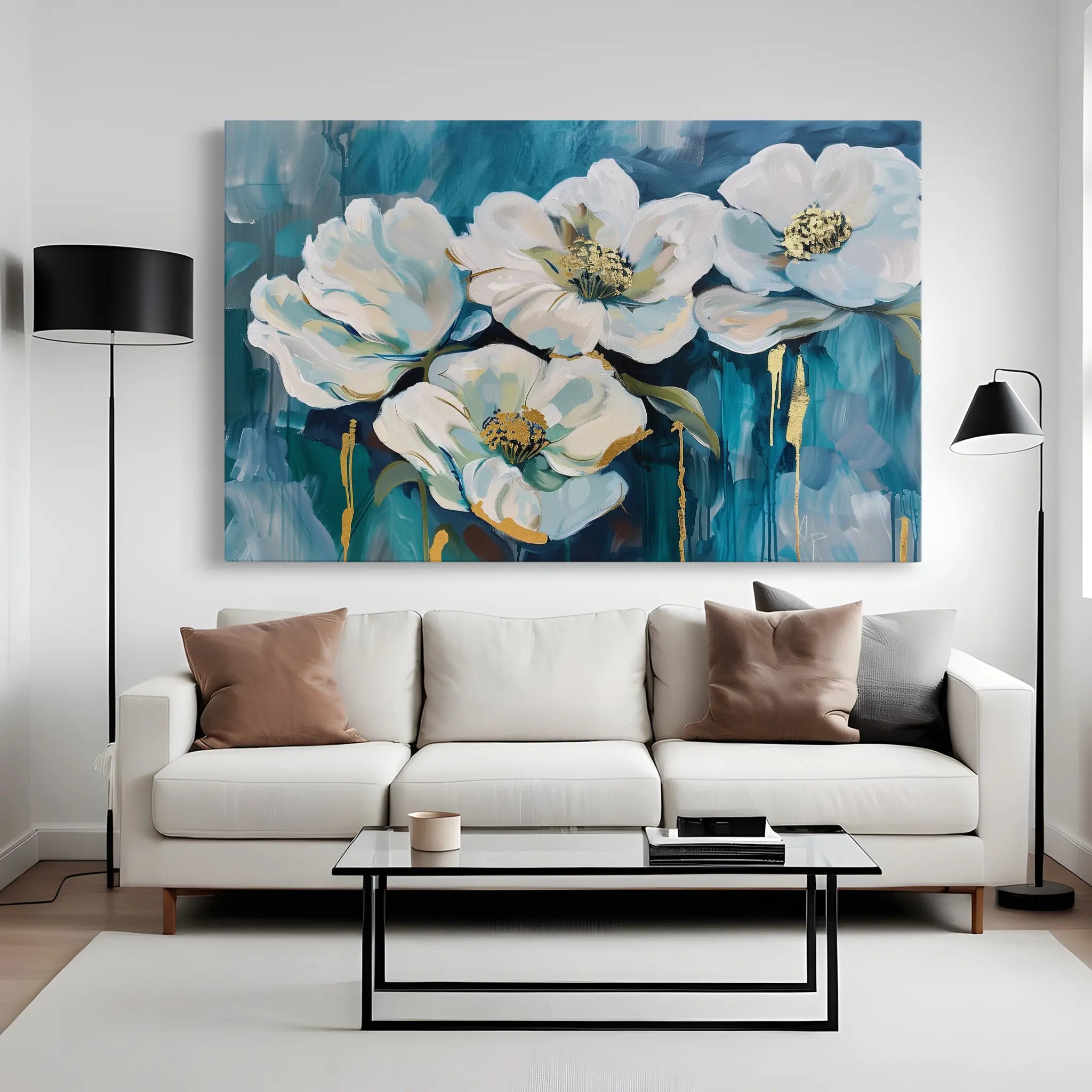 Floral Canvas Wall Art WAD590-F 90 x 60 cm / Stretched on hidden frame