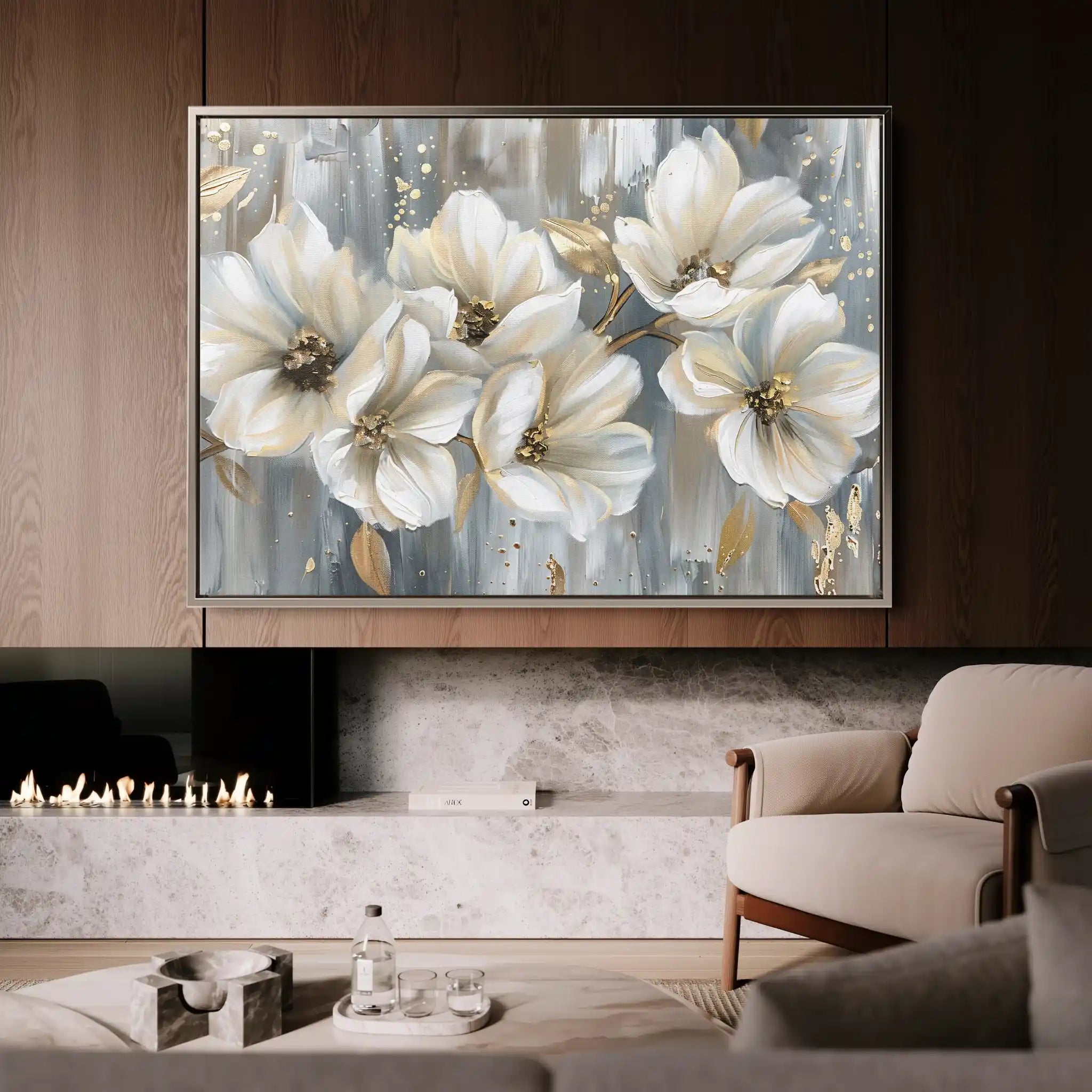 Floral Canvas Wall Art WAD591-F 90 x 60 cm / Stretched on hidden frame