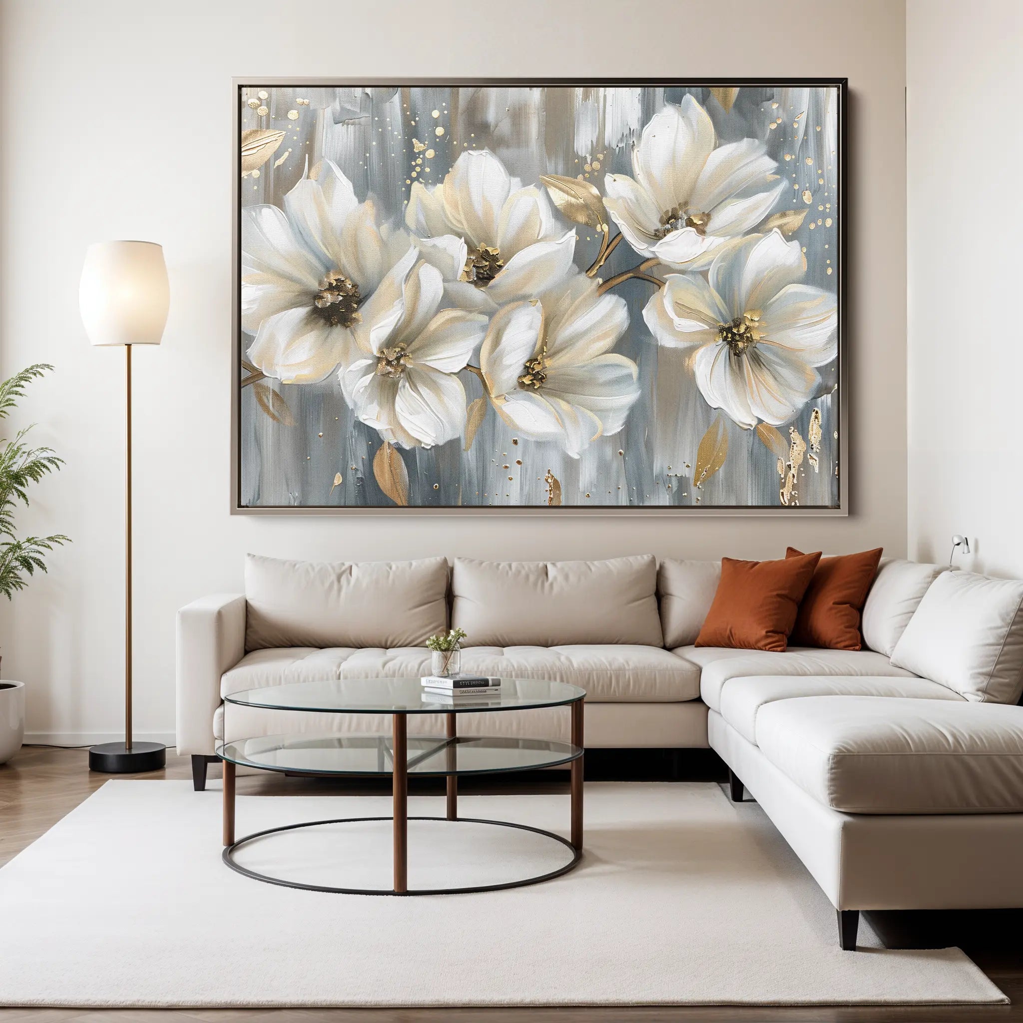 Floral Canvas Wall Art WAD591-F 90 x 60 cm / Stretched on hidden frame