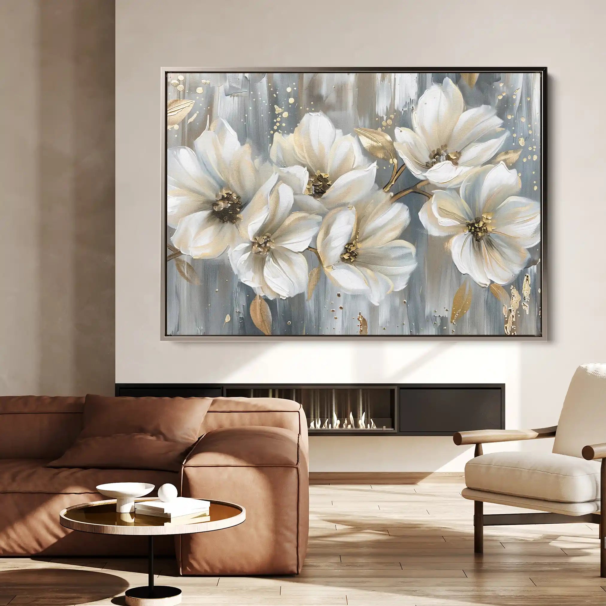 Floral Canvas Wall Art WAD591-F 90 x 60 cm / Stretched on hidden frame