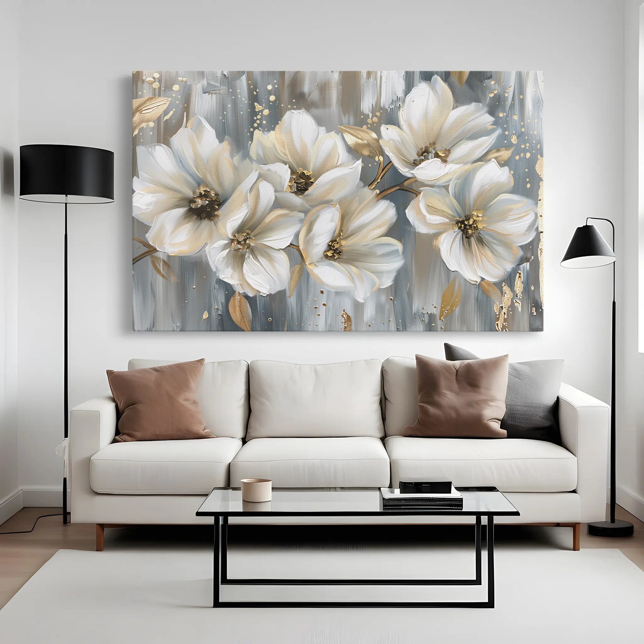 Floral Canvas Wall Art WAD591-F 90 x 60 cm / Stretched on hidden frame